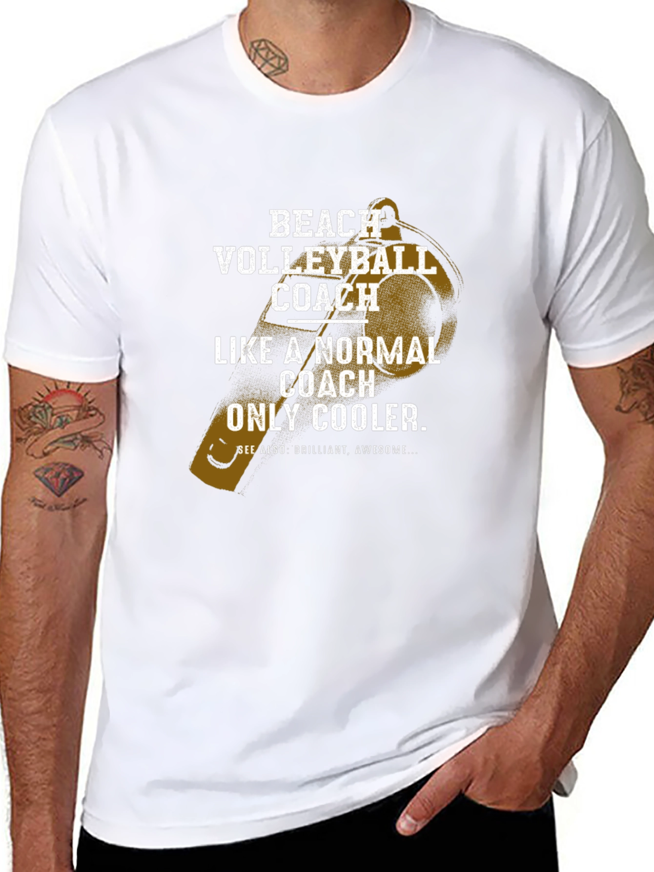 Beach Volleyball Coach T-Shirt - Cool Graphic Tee