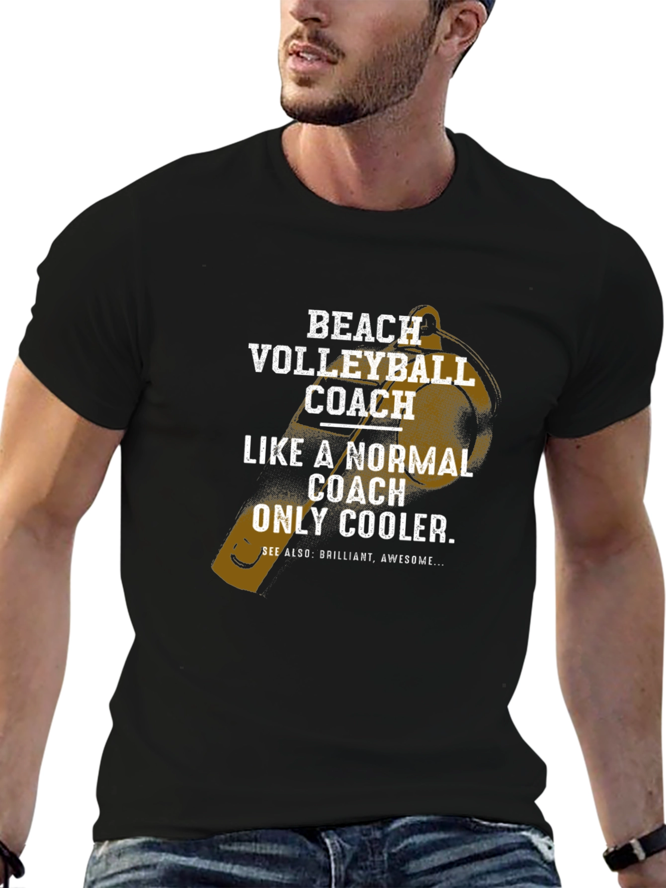 Beach Volleyball Coach T-Shirt - Cool Graphic Tee
