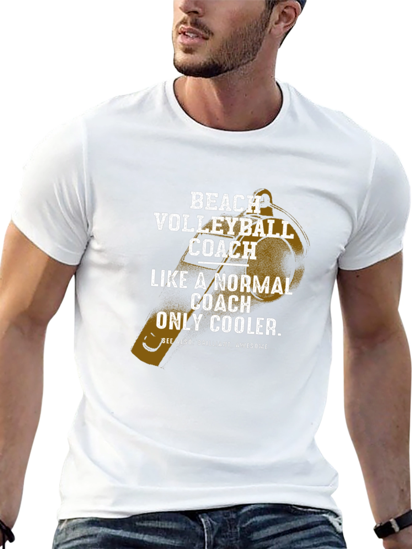 Beach Volleyball Coach T-Shirt - Cool Graphic Tee