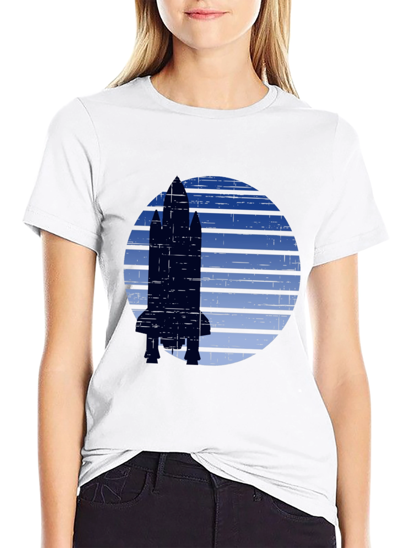 Retro Rocket Graphic T-Shirt - Space Adventure Tee