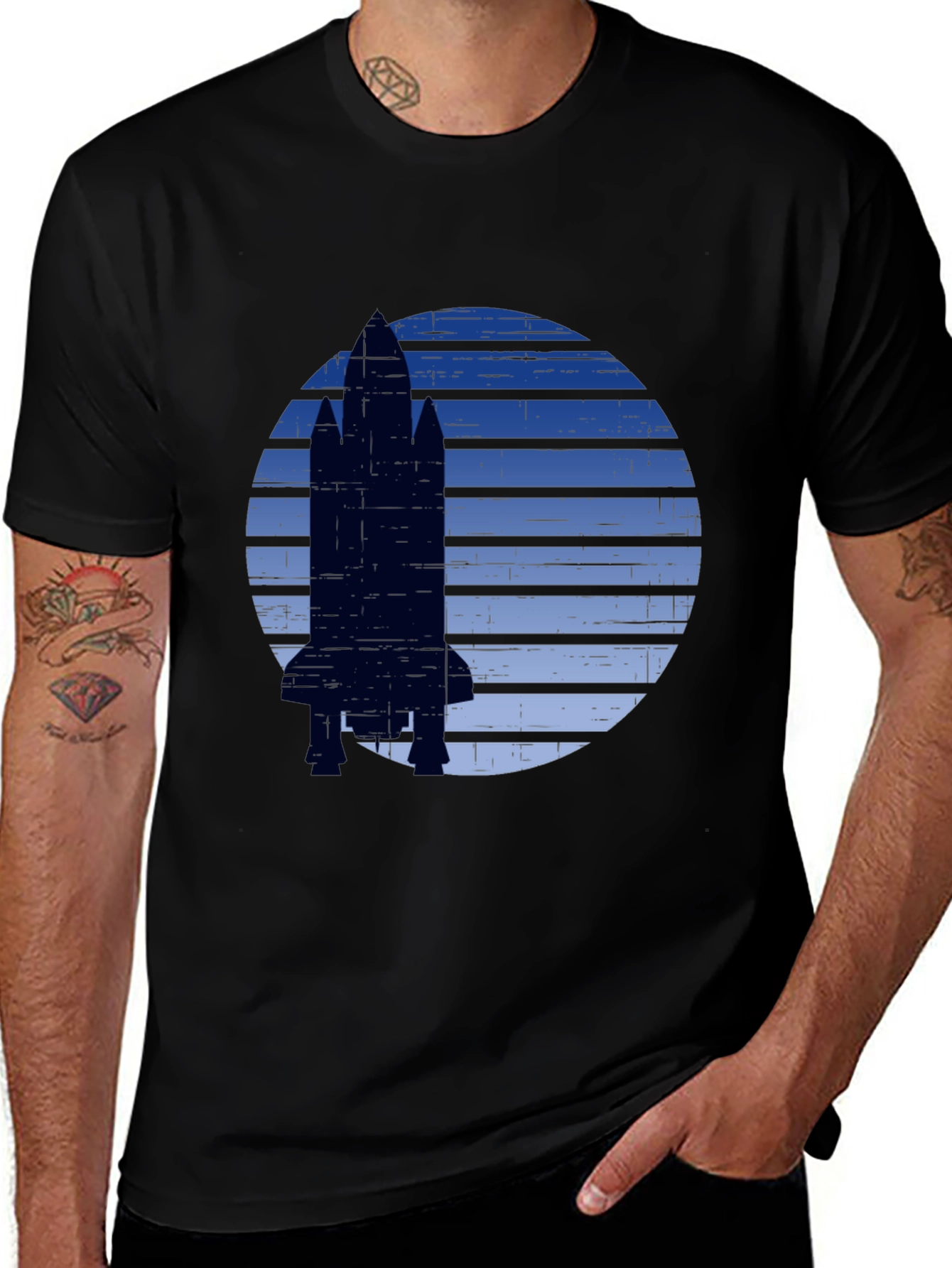 Retro Rocket Graphic T-Shirt - Space Adventure Tee