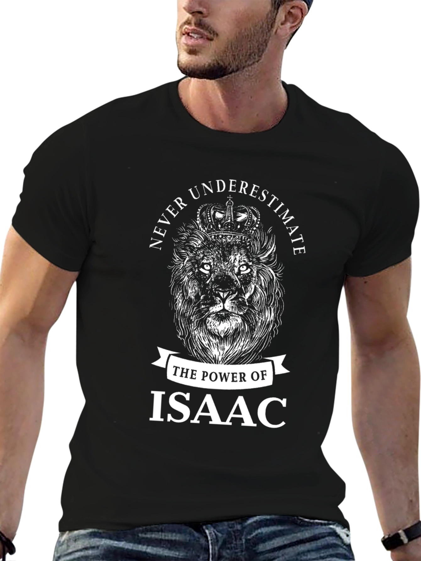 Never Underestimate Isaac Lion Graphic T-Shirt