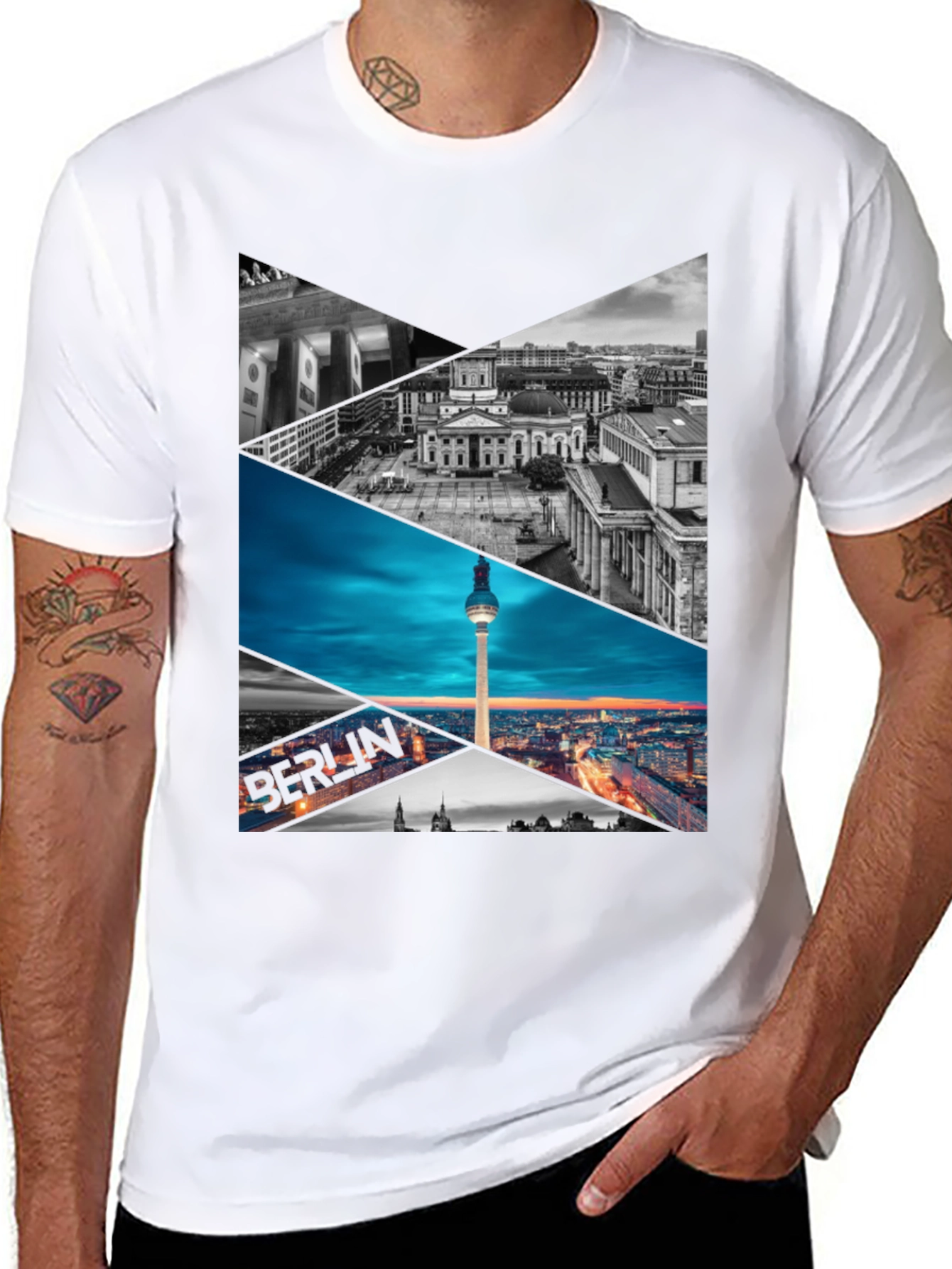 Berlin Skyline Geometric Print Tee