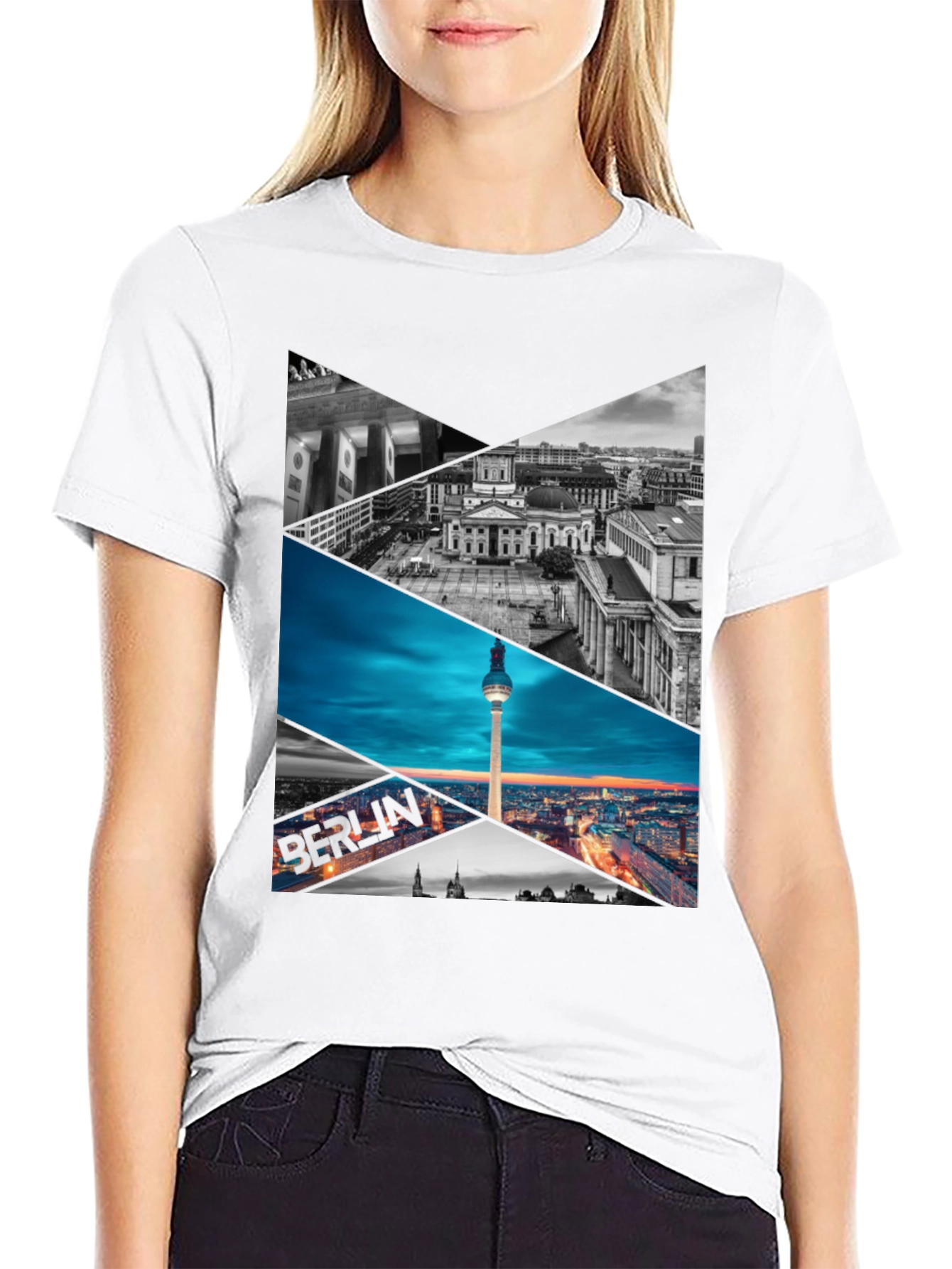 Berlin Skyline Geometric Print Tee