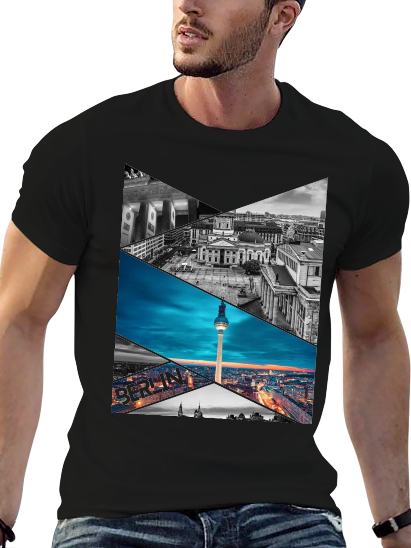 Berlin Skyline Geometric Print Tee