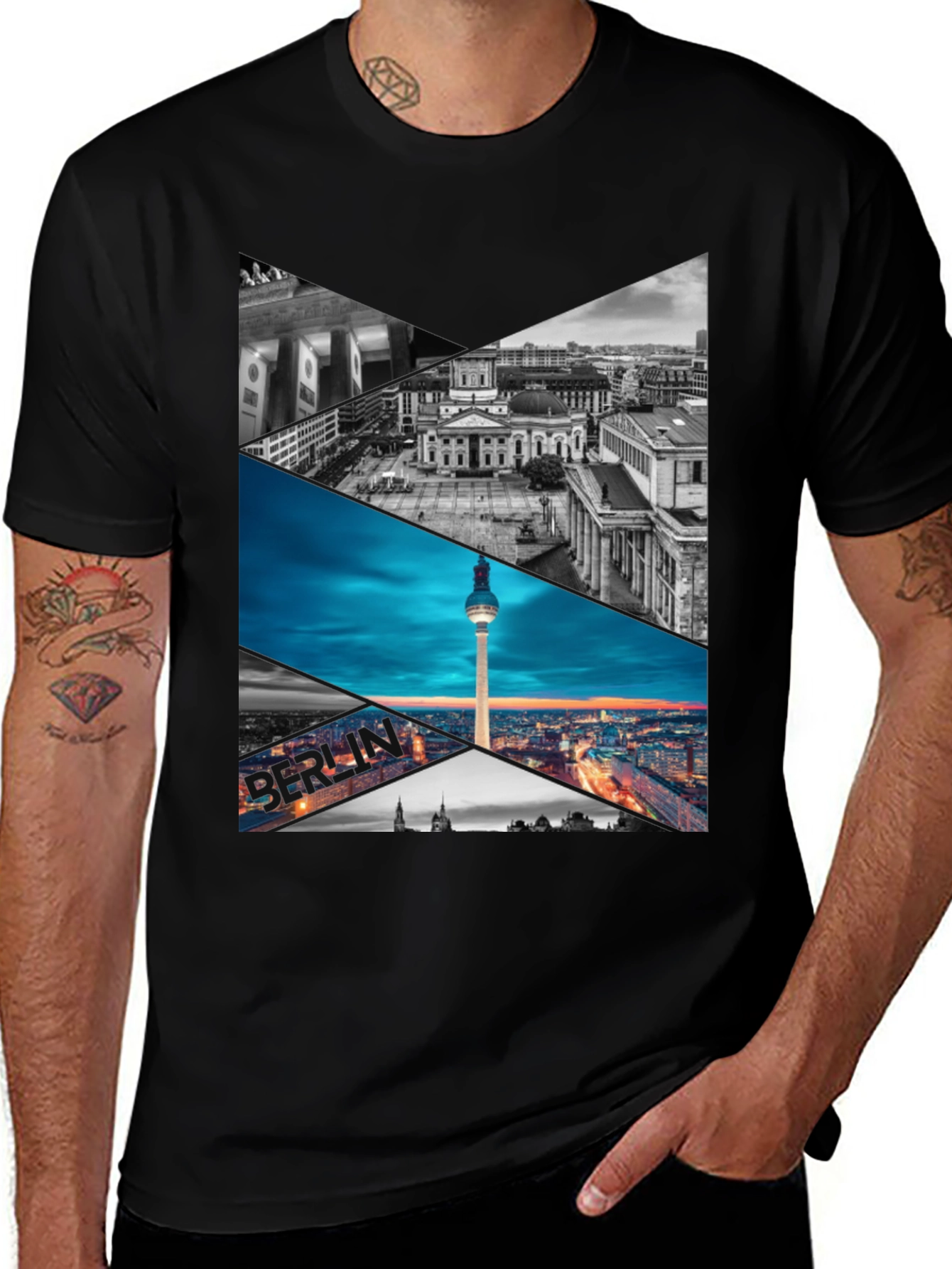Berlin Skyline Geometric Print Tee