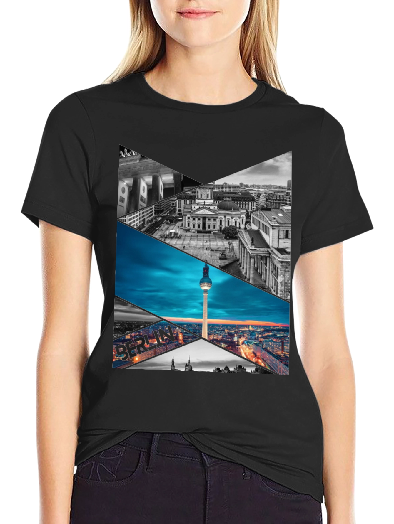 Berlin Skyline Geometric Print Tee