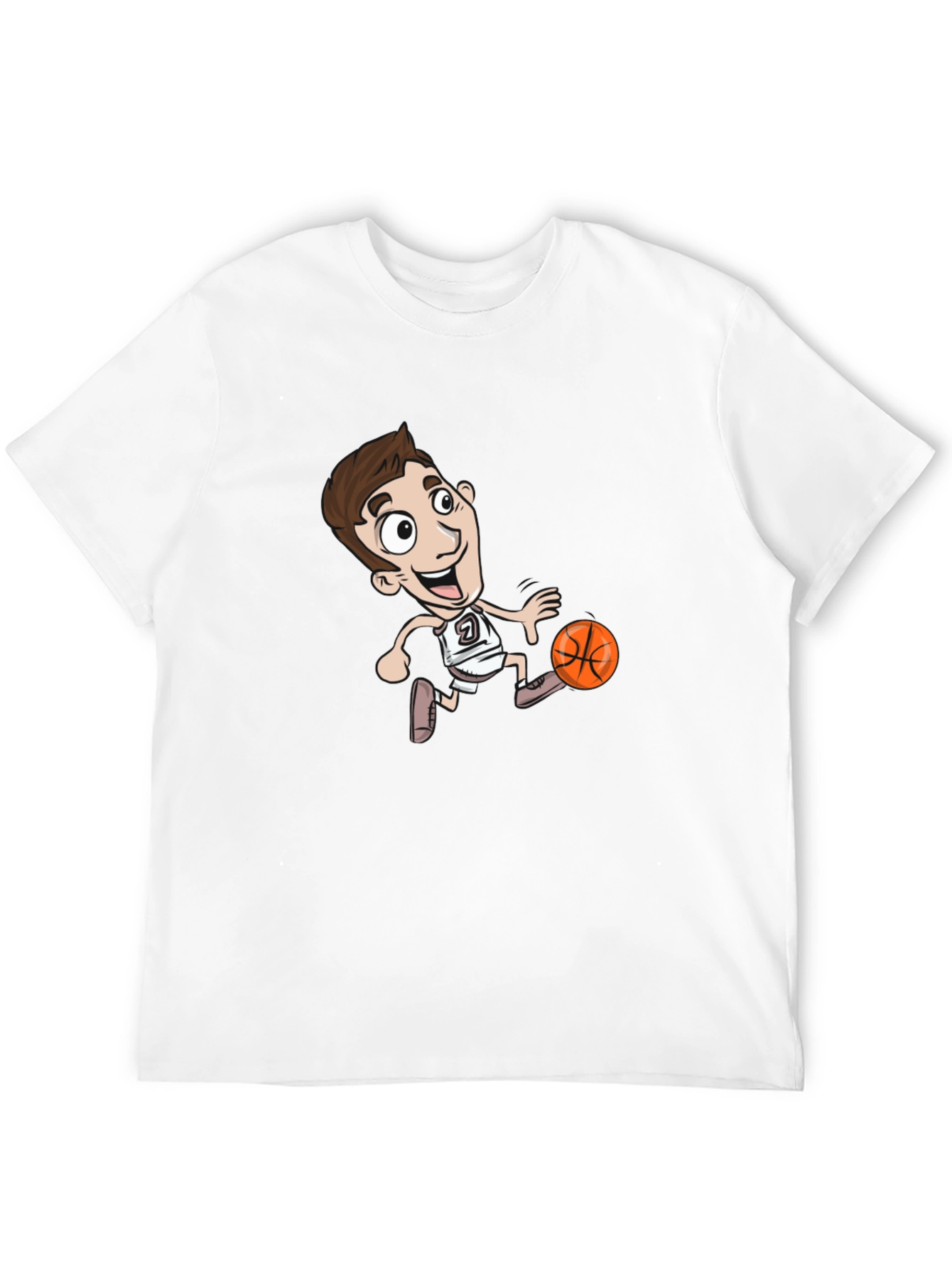 Cartoon Basketball Player Black T-Shirt