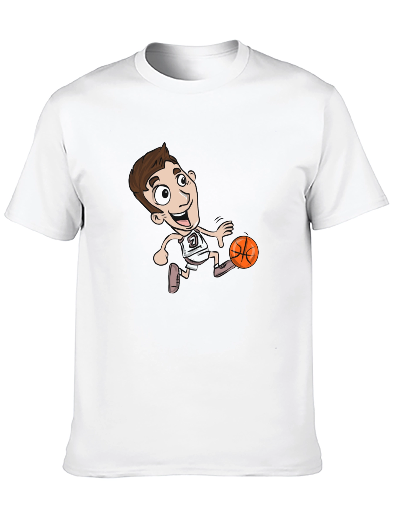 Cartoon Basketball Player Black T-Shirt