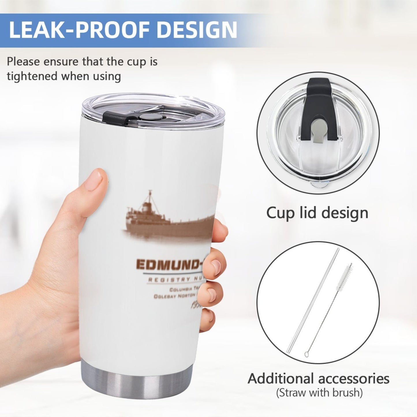 Outdoor-Ready Insulated Tumbler - Stainless Steel Graphic Design Reusable Cup