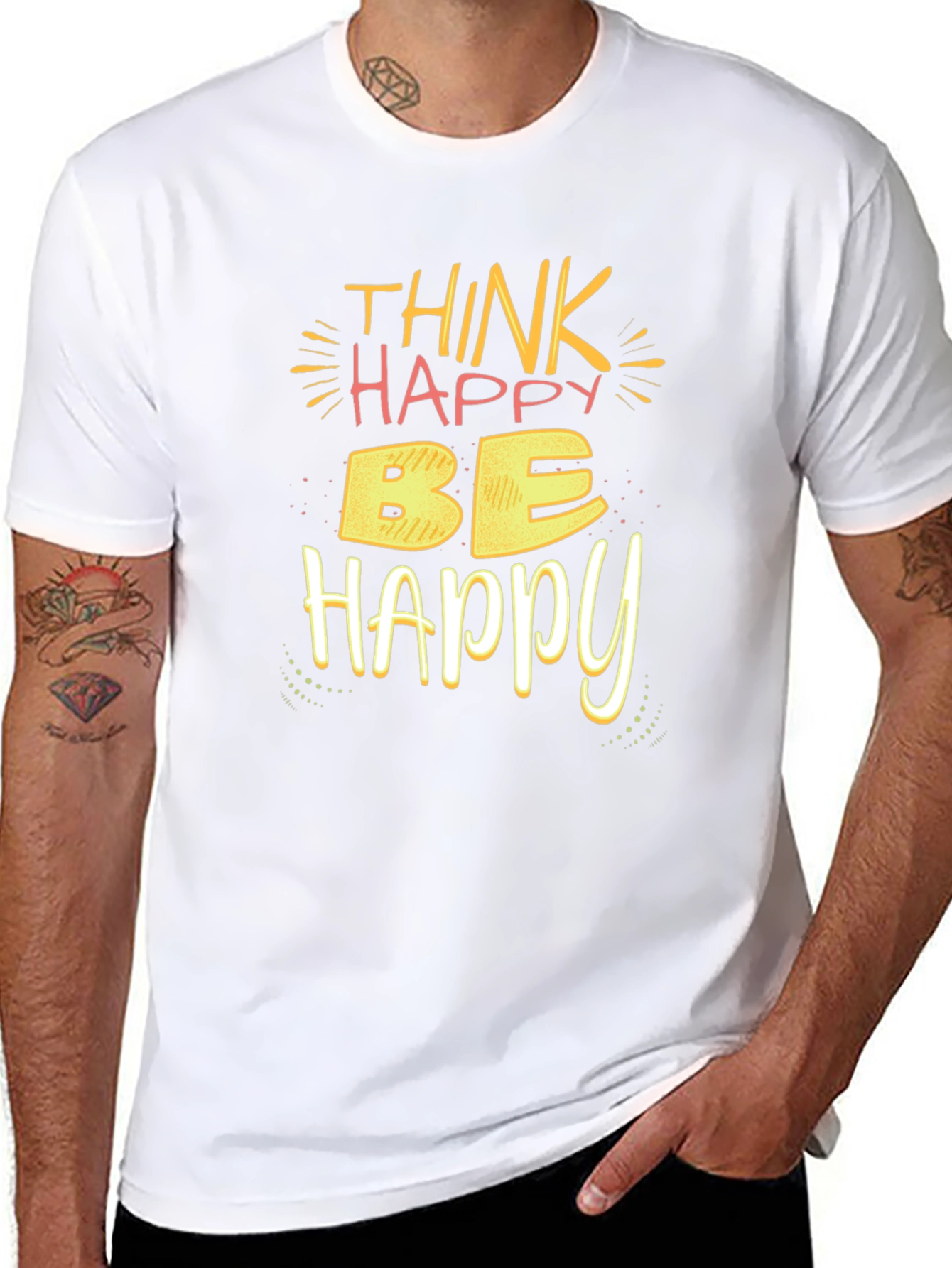 Think Happy Be Happy T-Shirt - Black