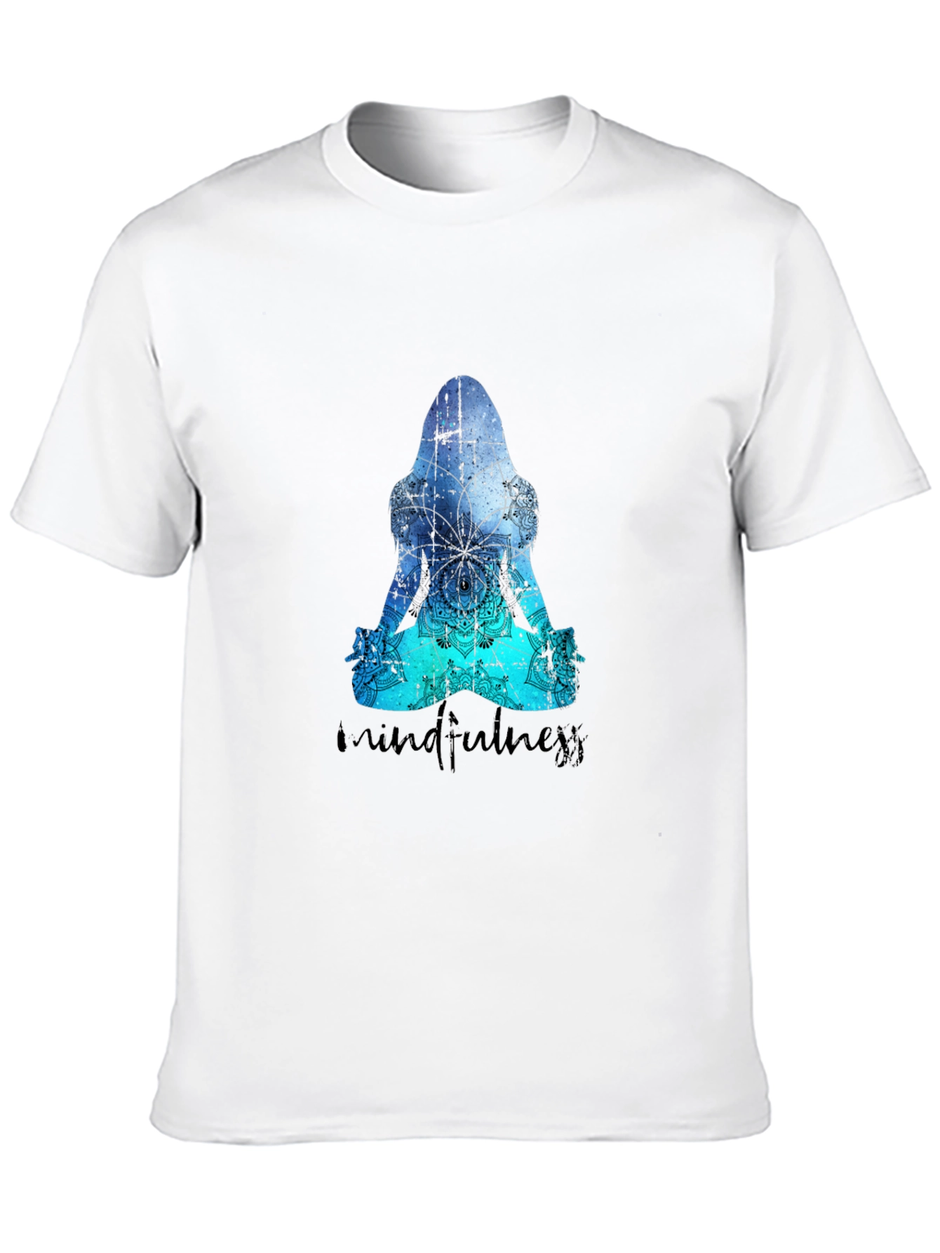 Mindfulness Meditation Silhouette Black T-Shirt