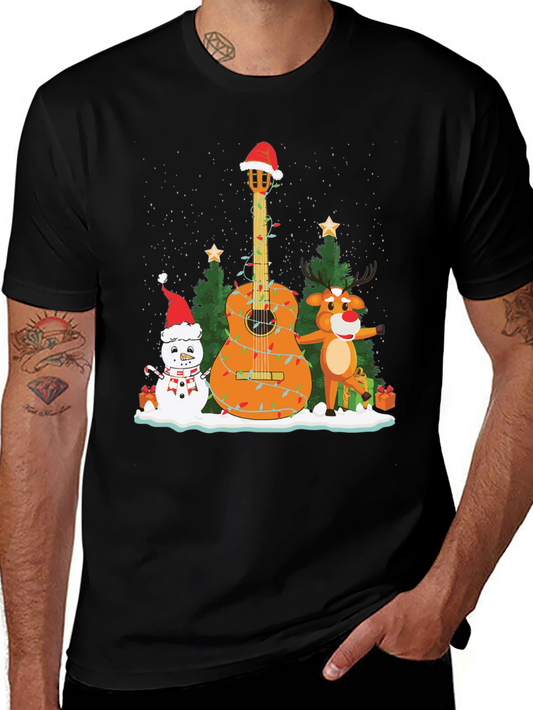 Festive Christmas Guitar T-Shirt