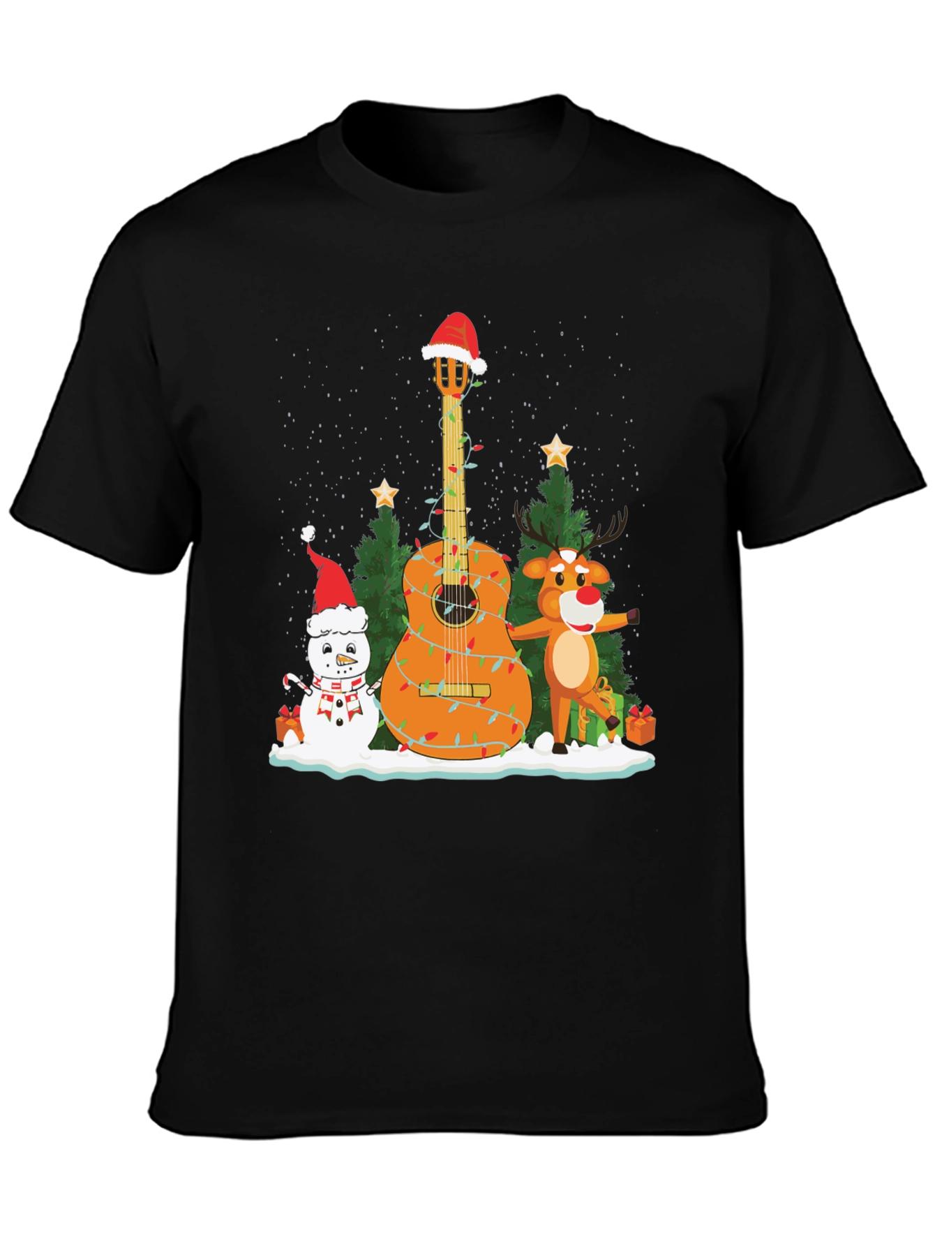 Festive Christmas Guitar T-Shirt
