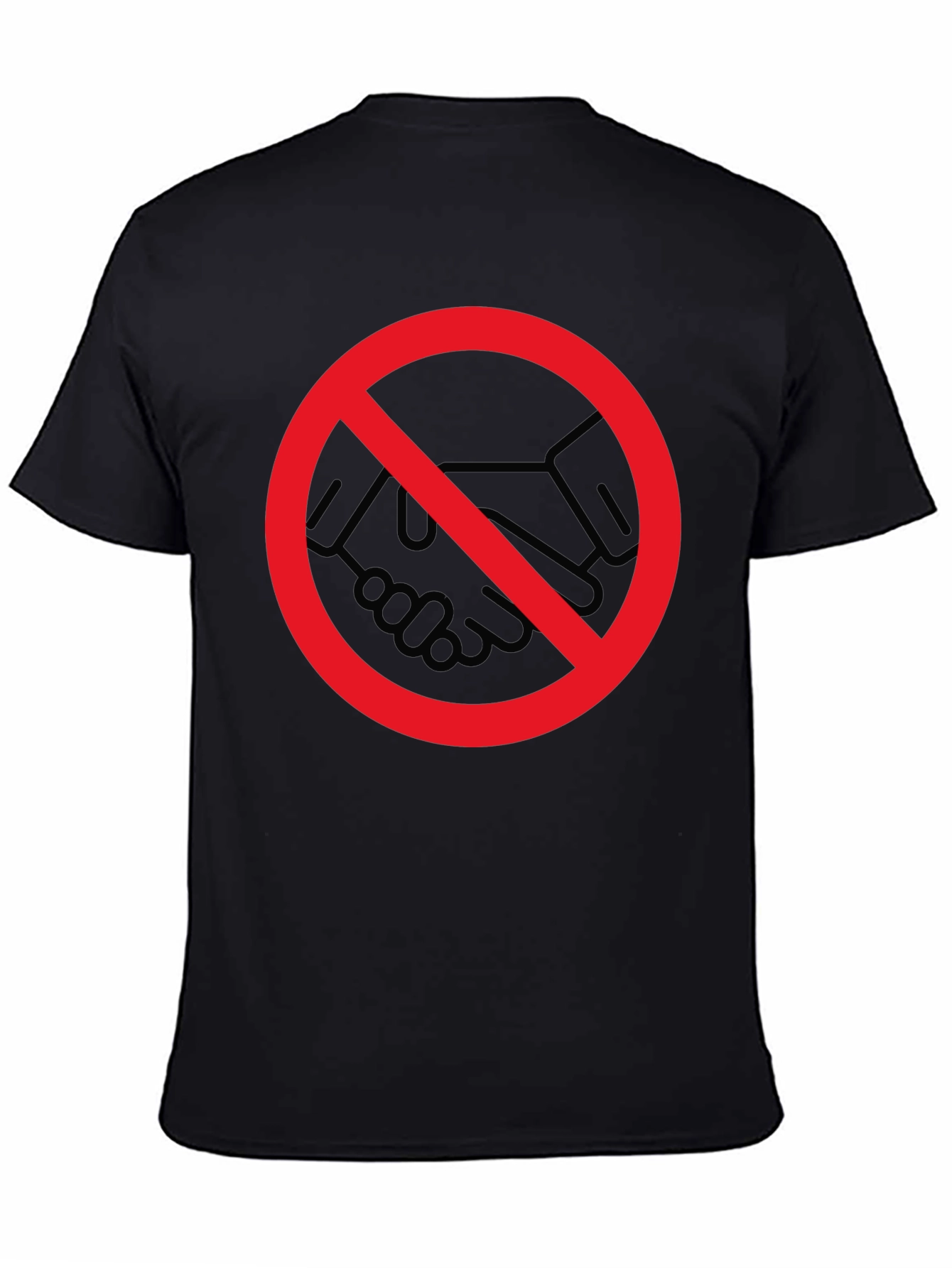 No Handshake Graphic Tee - Black Crew Neck