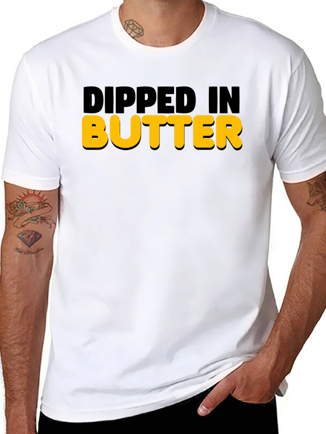 Dipped In Butter Graphic Tee - Mens Novelty Shirt