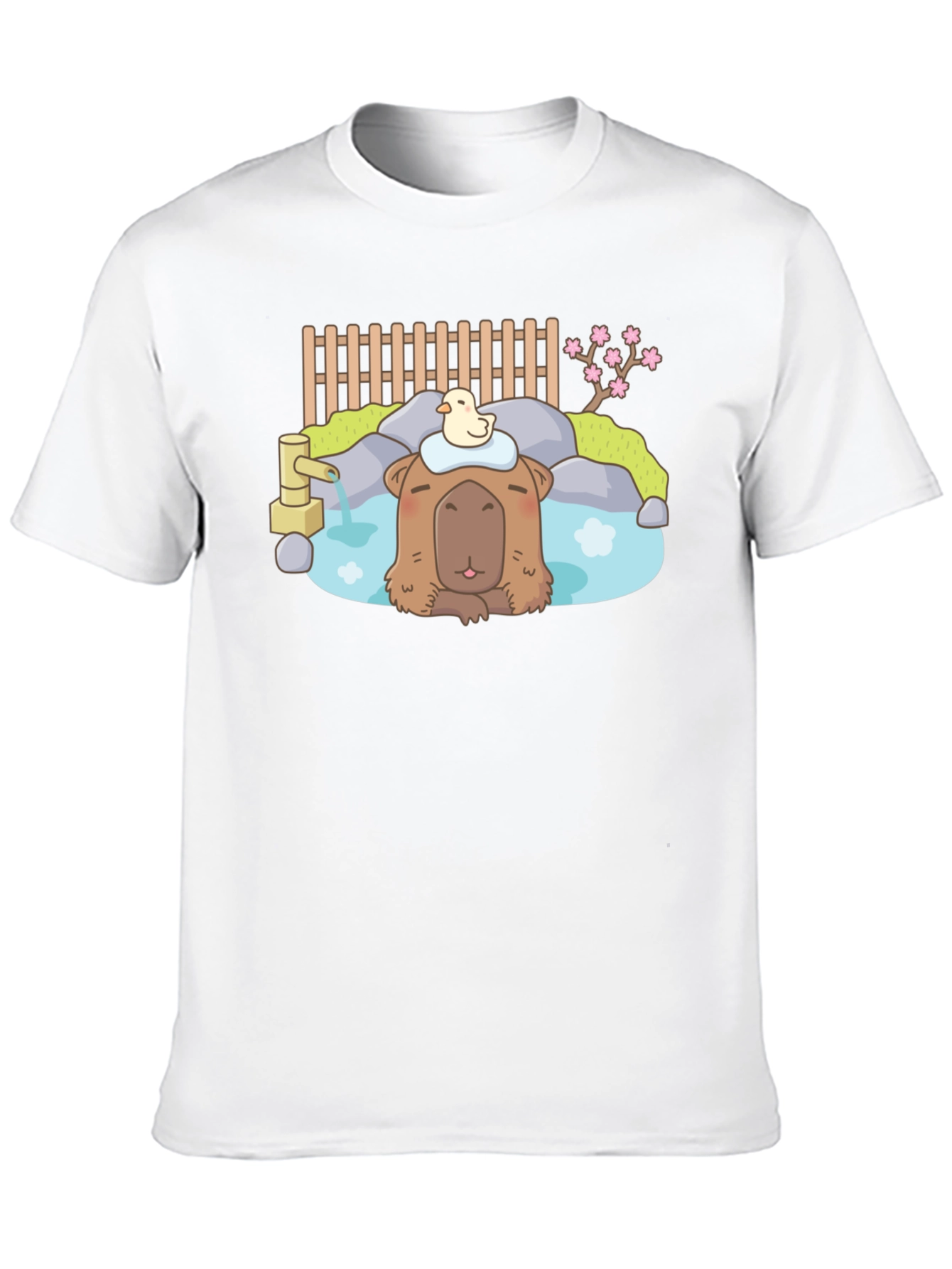 Capybara Relaxing Onsen Style T-Shirt