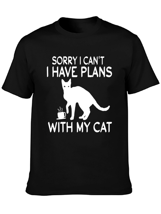 Funny Cat Plans Graphic T-Shirt