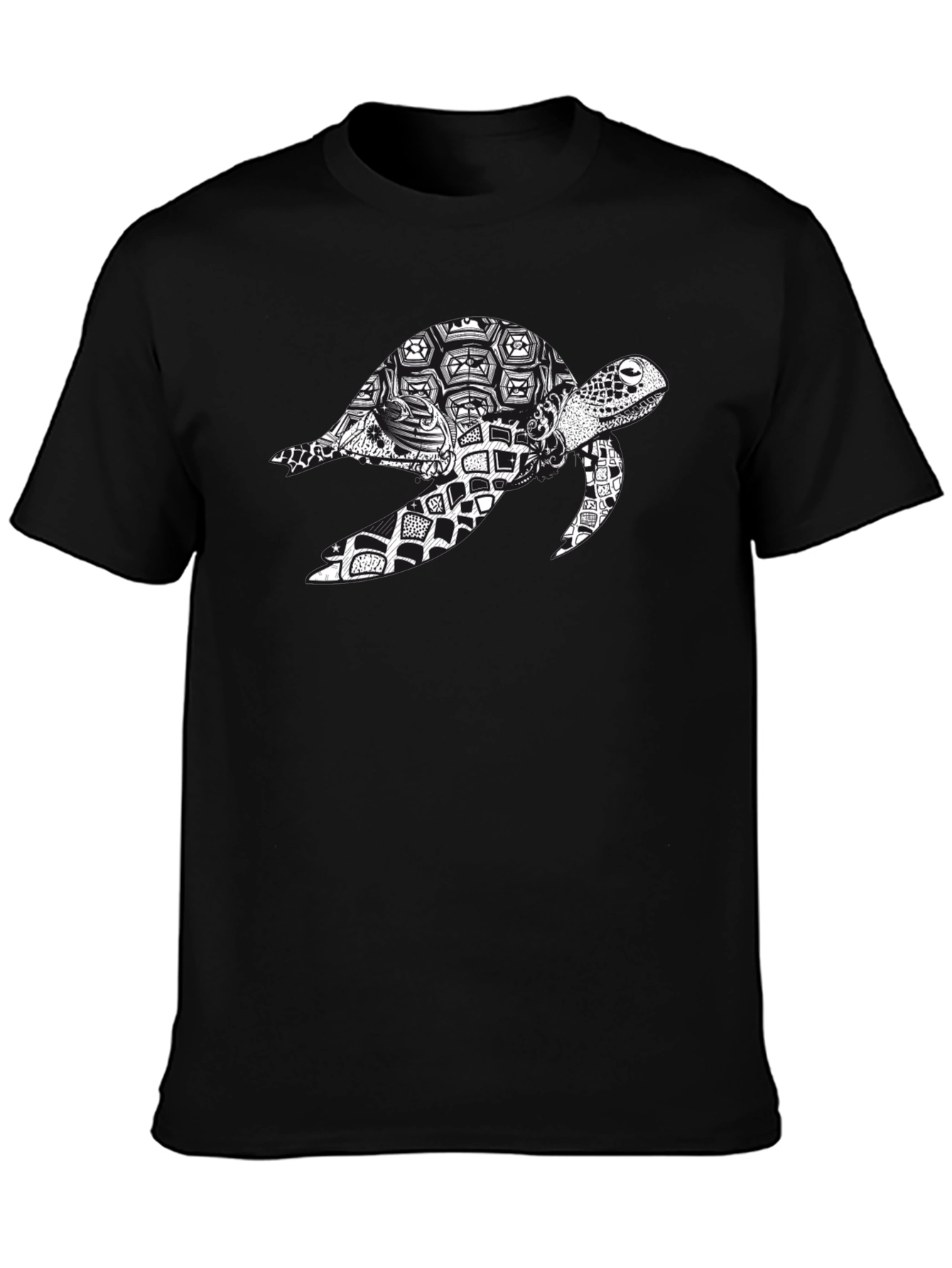Turtle Print T-Shirt - Black