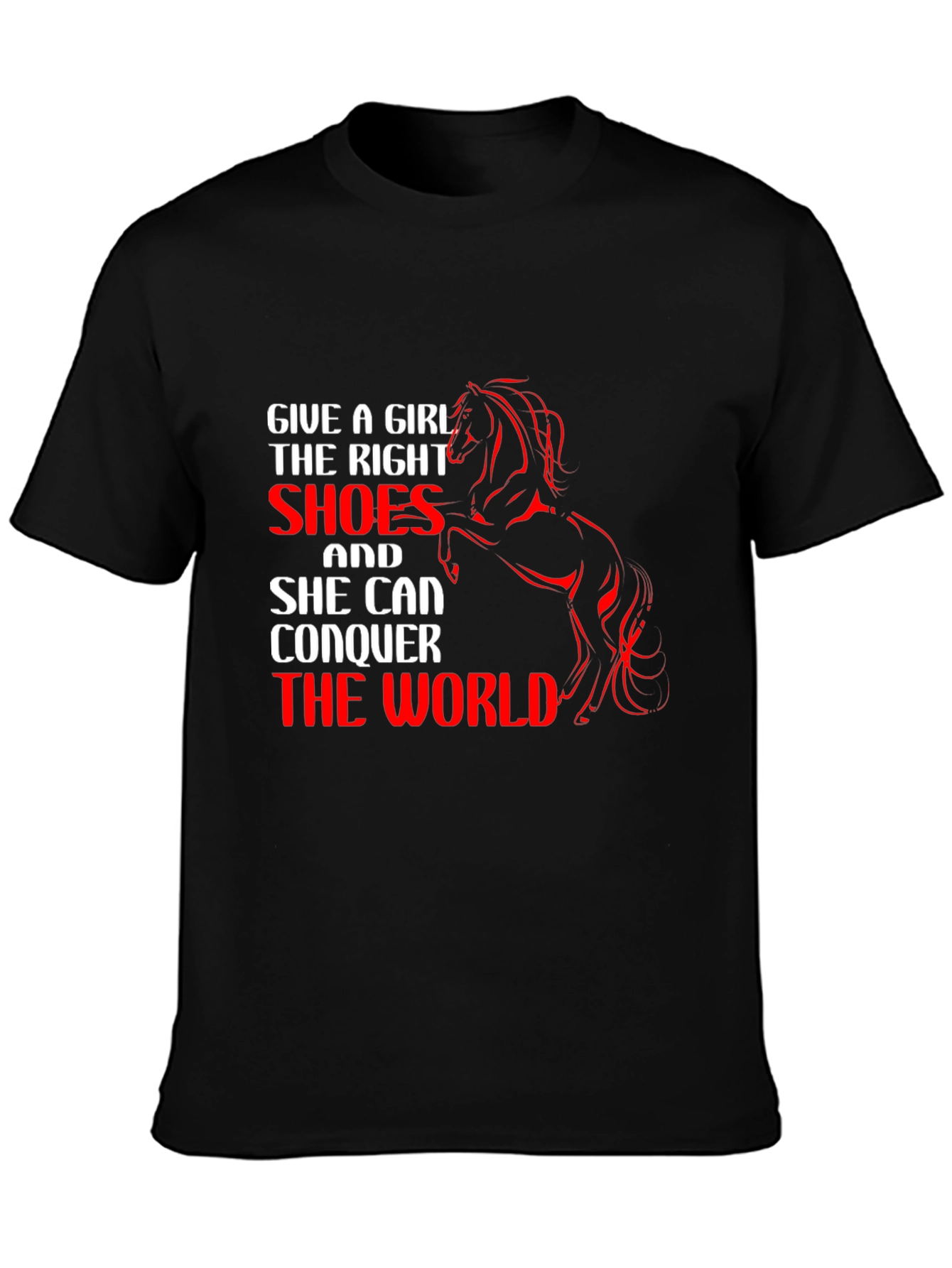 Girls Right Shoes T-Shirt Horse Graphic Tee Black
