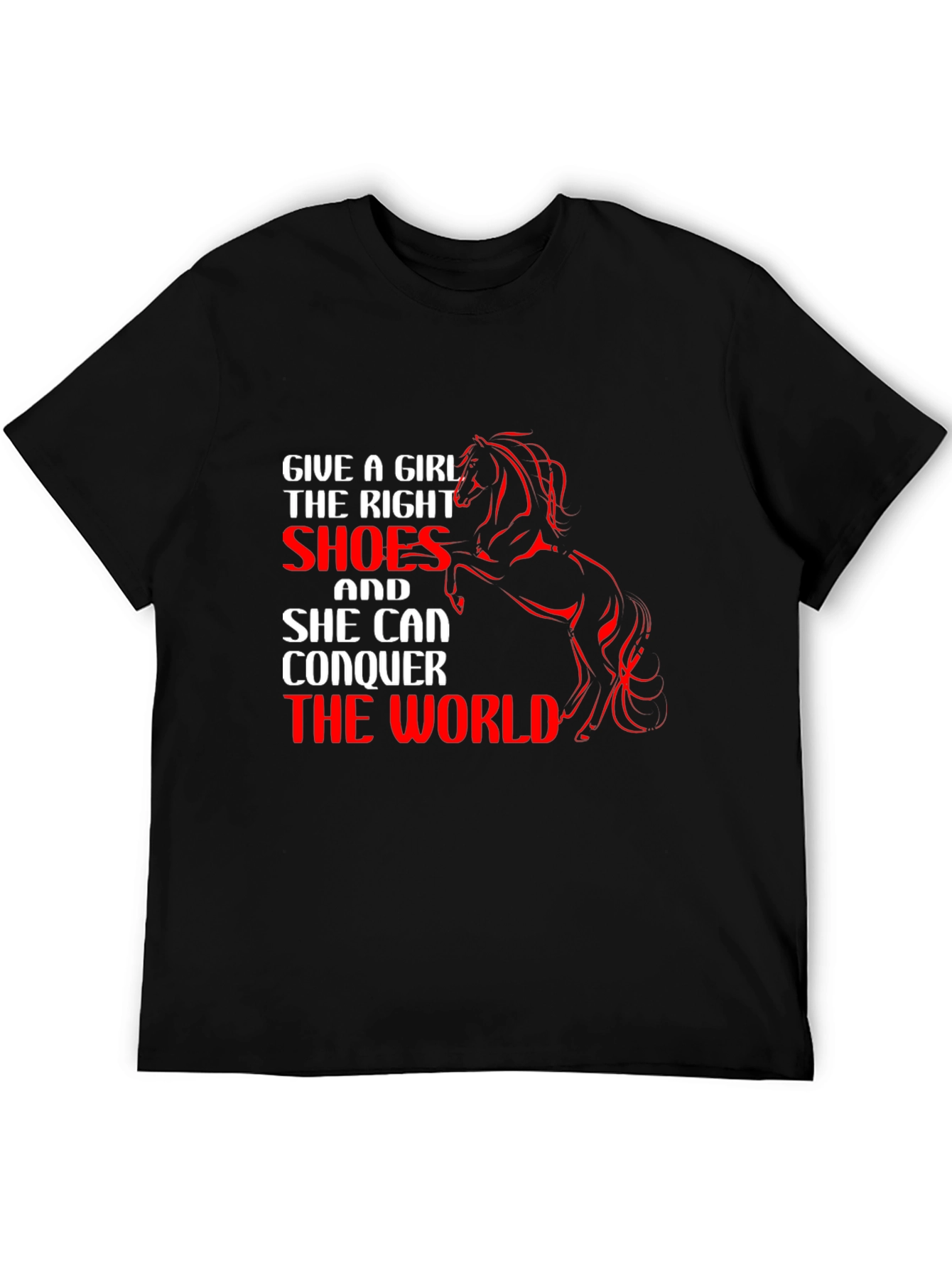 Girls Right Shoes T-Shirt Horse Graphic Tee Black