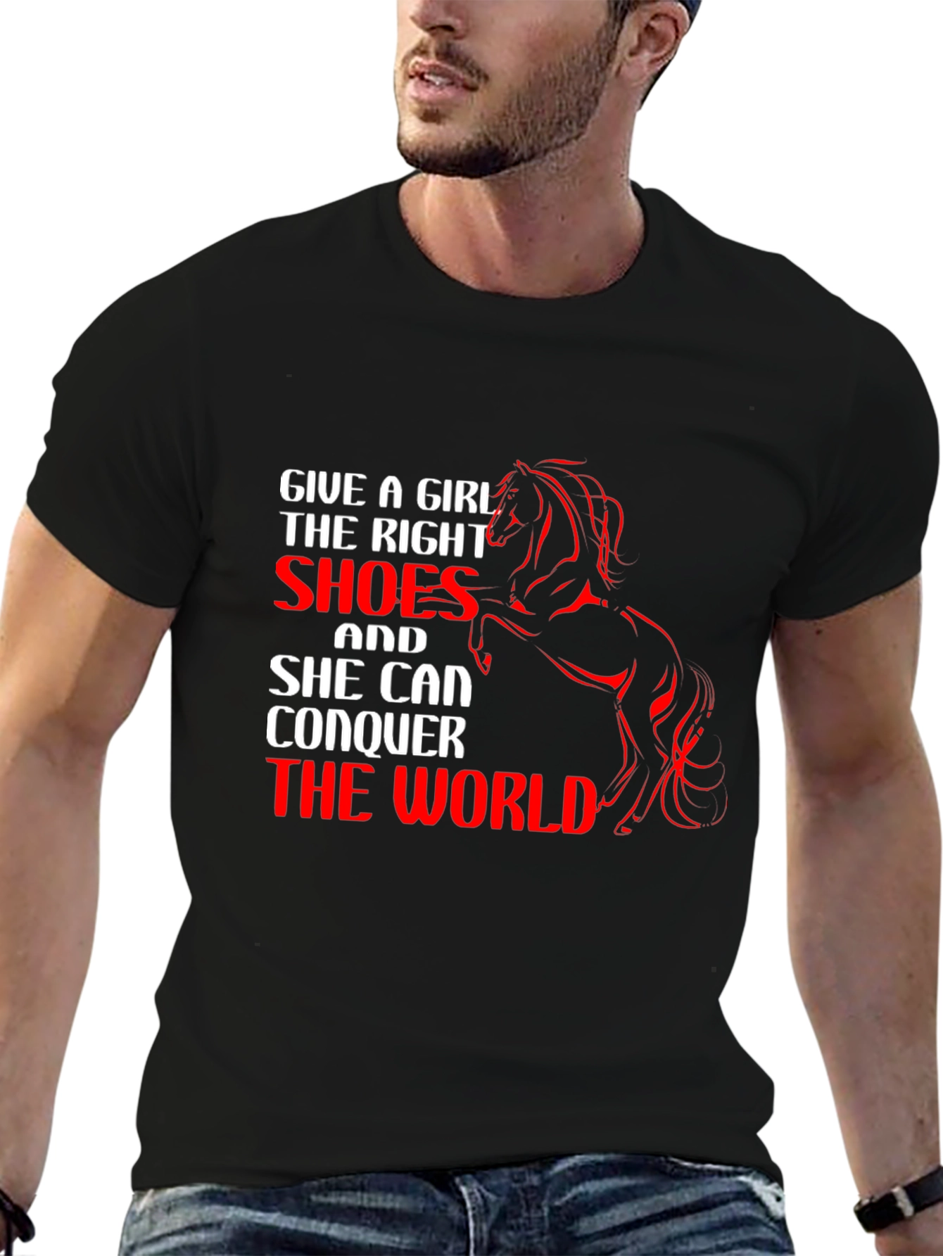 Girls Right Shoes T-Shirt Horse Graphic Tee Black