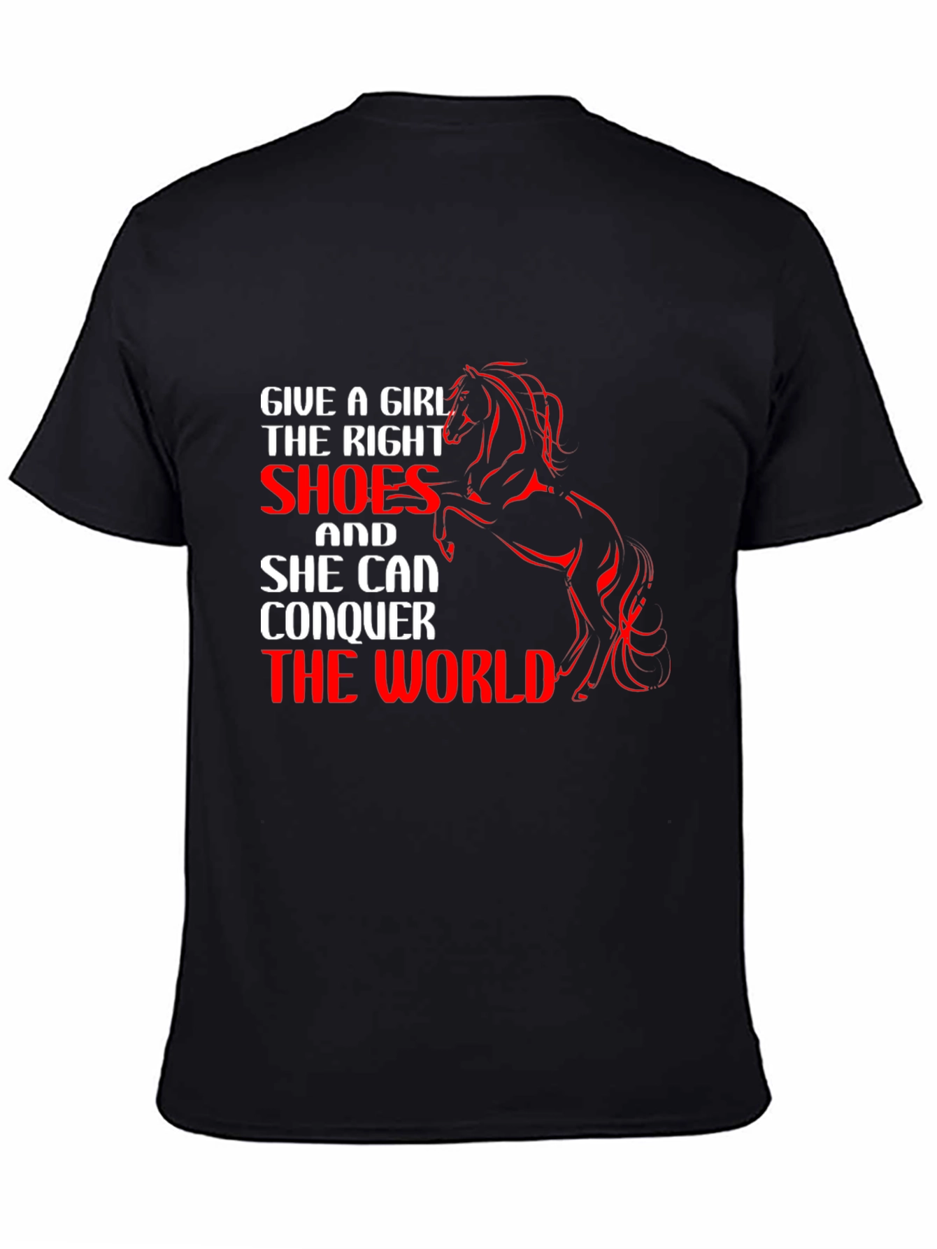 Girls Right Shoes T-Shirt Horse Graphic Tee Black