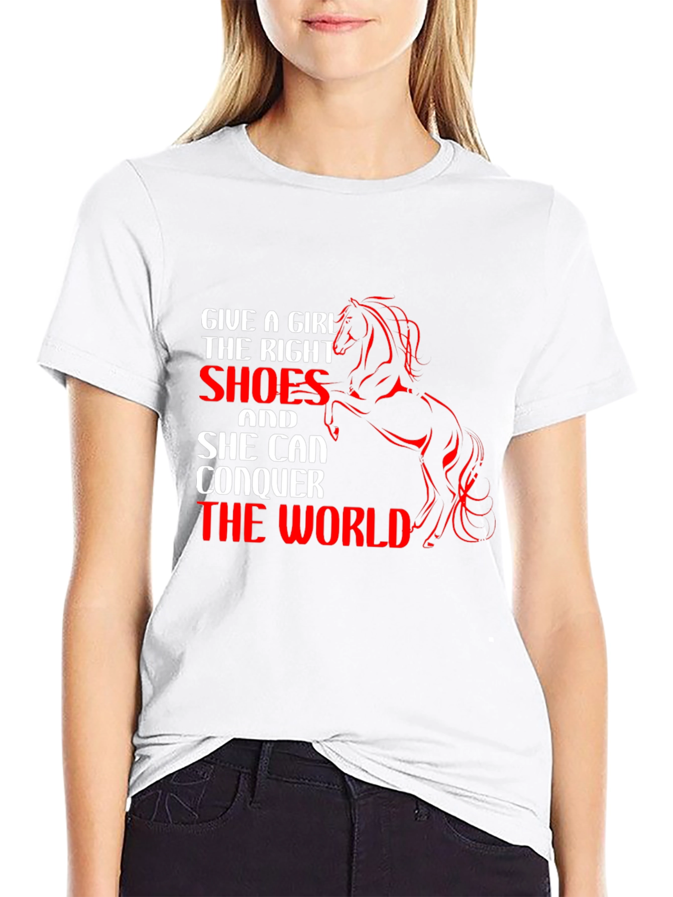 Girls Right Shoes T-Shirt Horse Graphic Tee Black