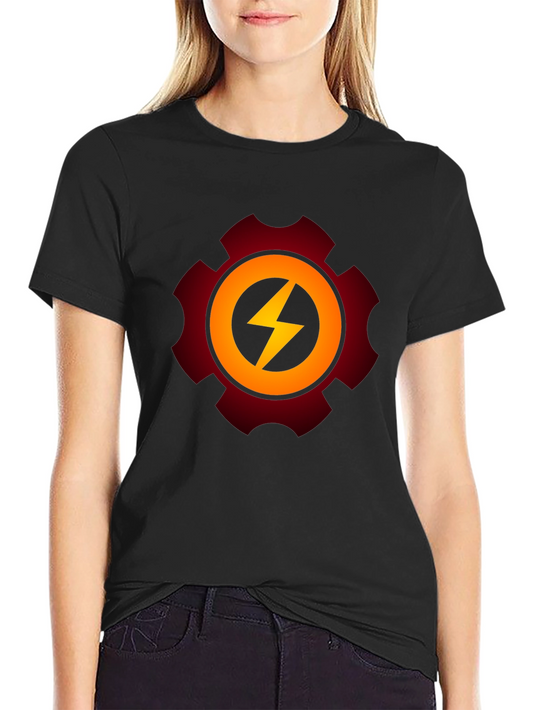 Gear Bolt Black T-Shirt - Power Up Your Style!
