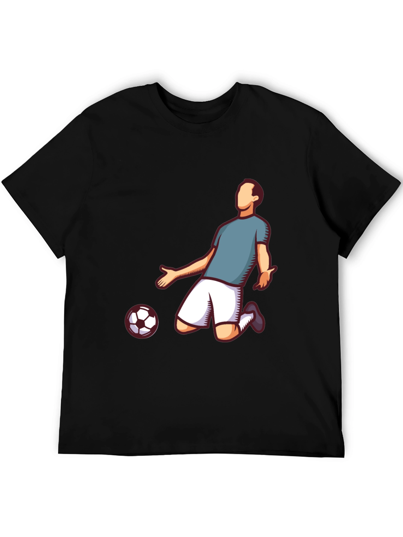 Soccer Player Graphic Tee - Stylish Black T-Shirt