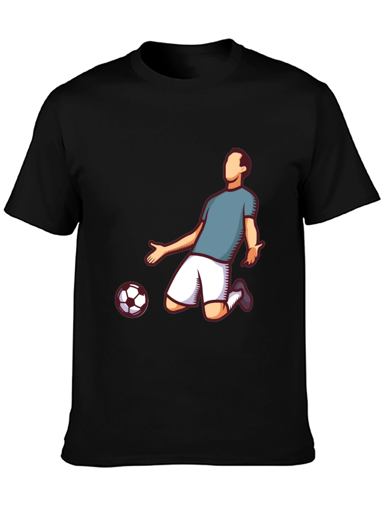 Soccer Player Graphic Tee - Stylish Black T-Shirt