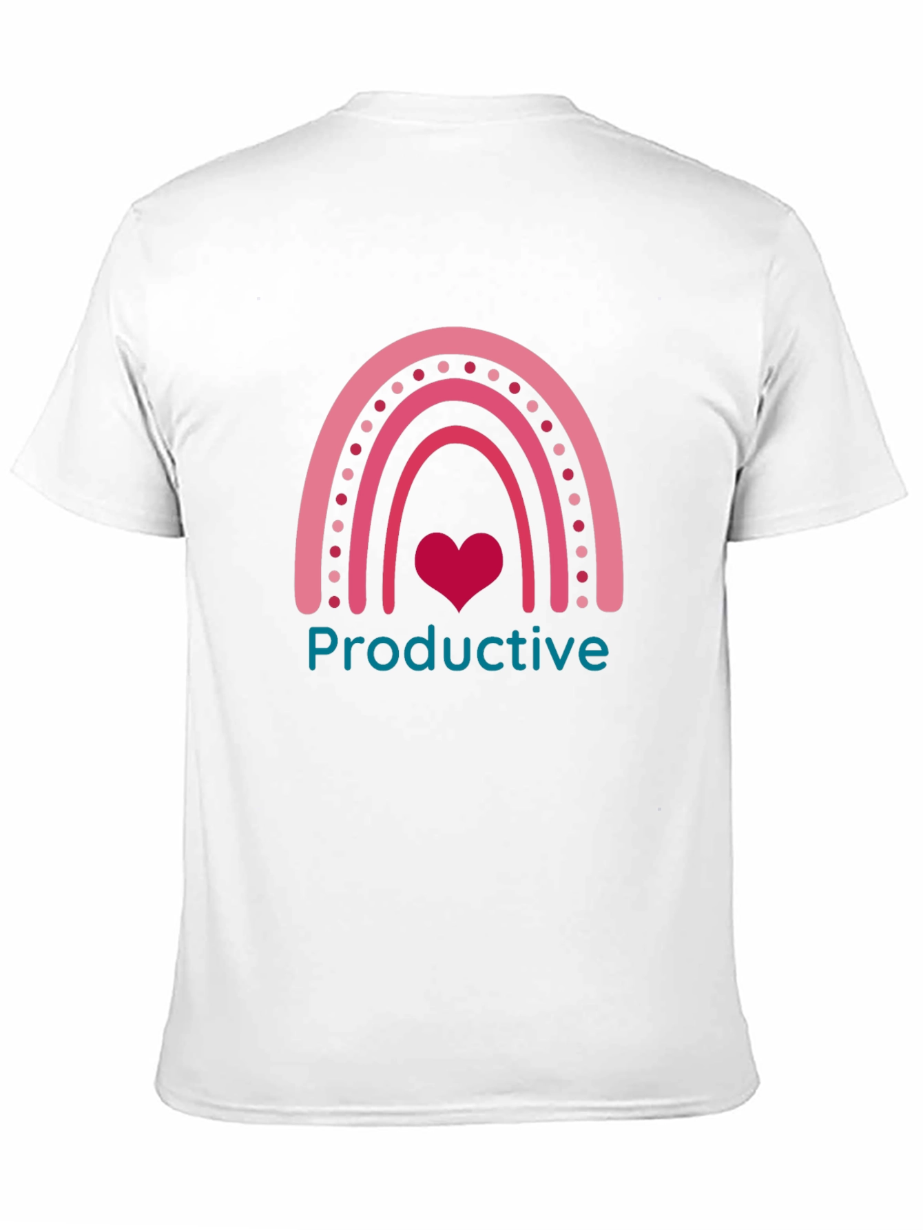 Productive Rainbow Heart Graphic T-Shirt