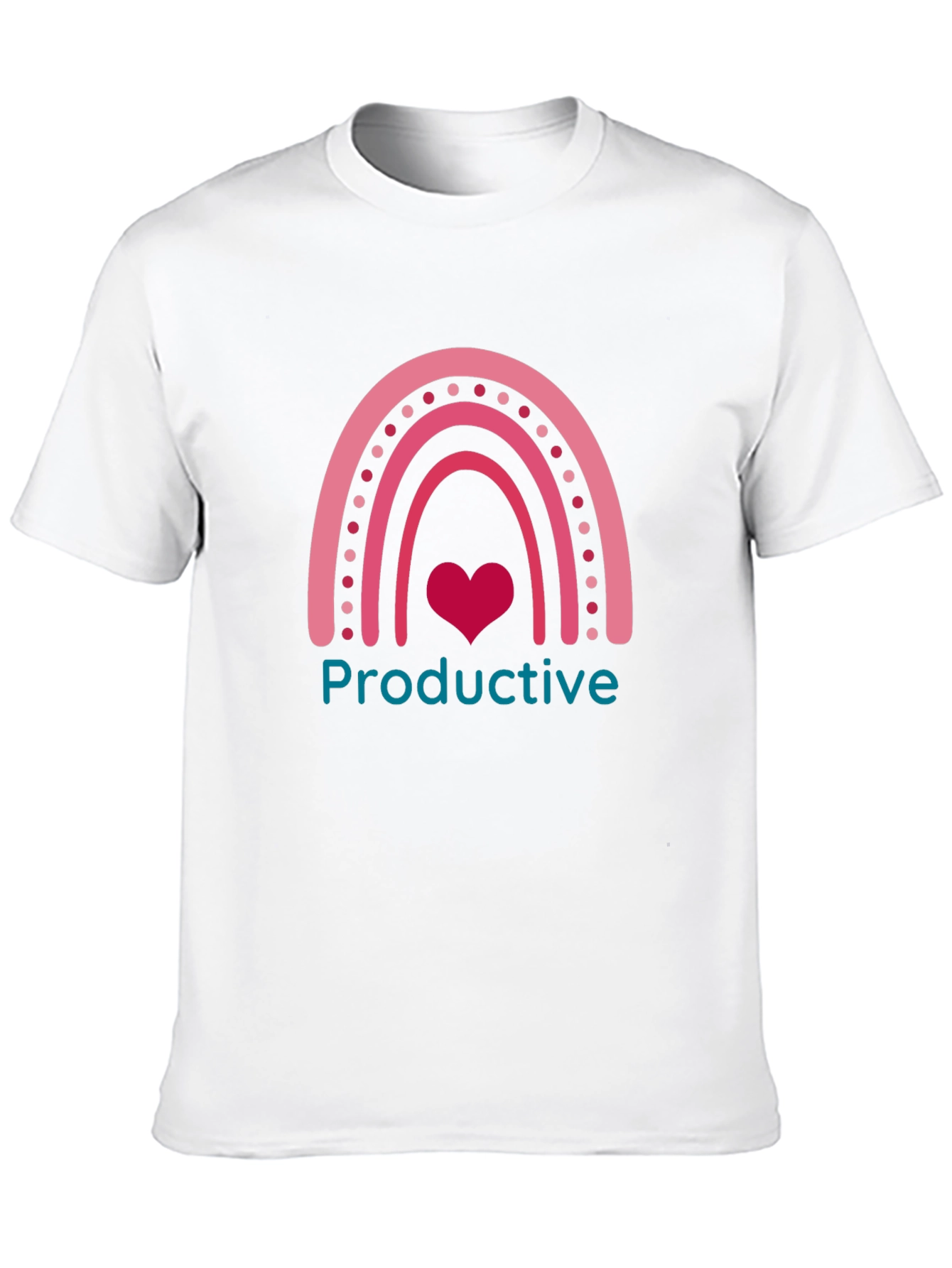 Productive Rainbow Heart Graphic T-Shirt