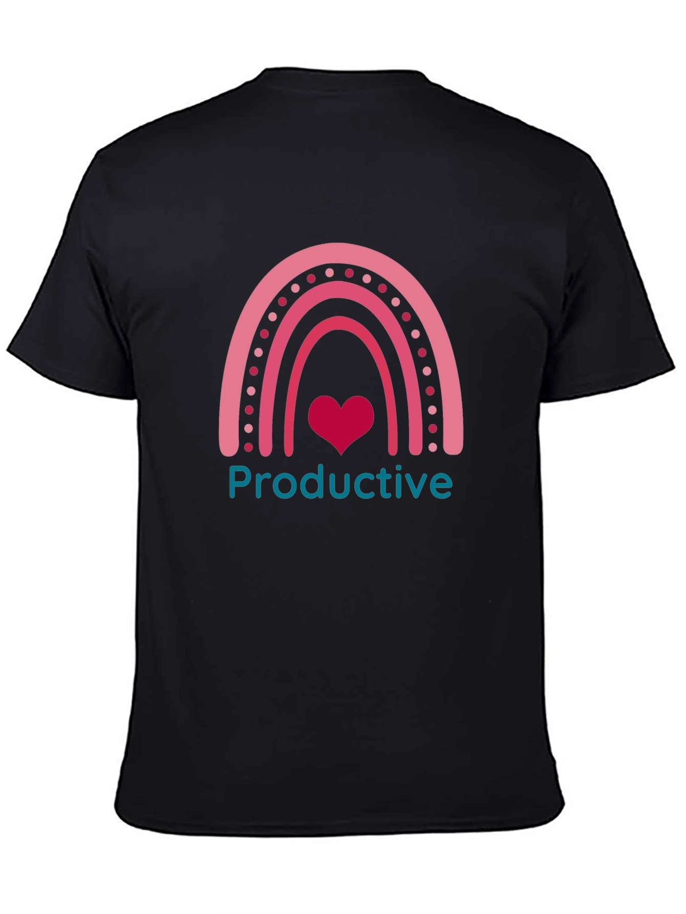 Productive Rainbow Heart Graphic T-Shirt