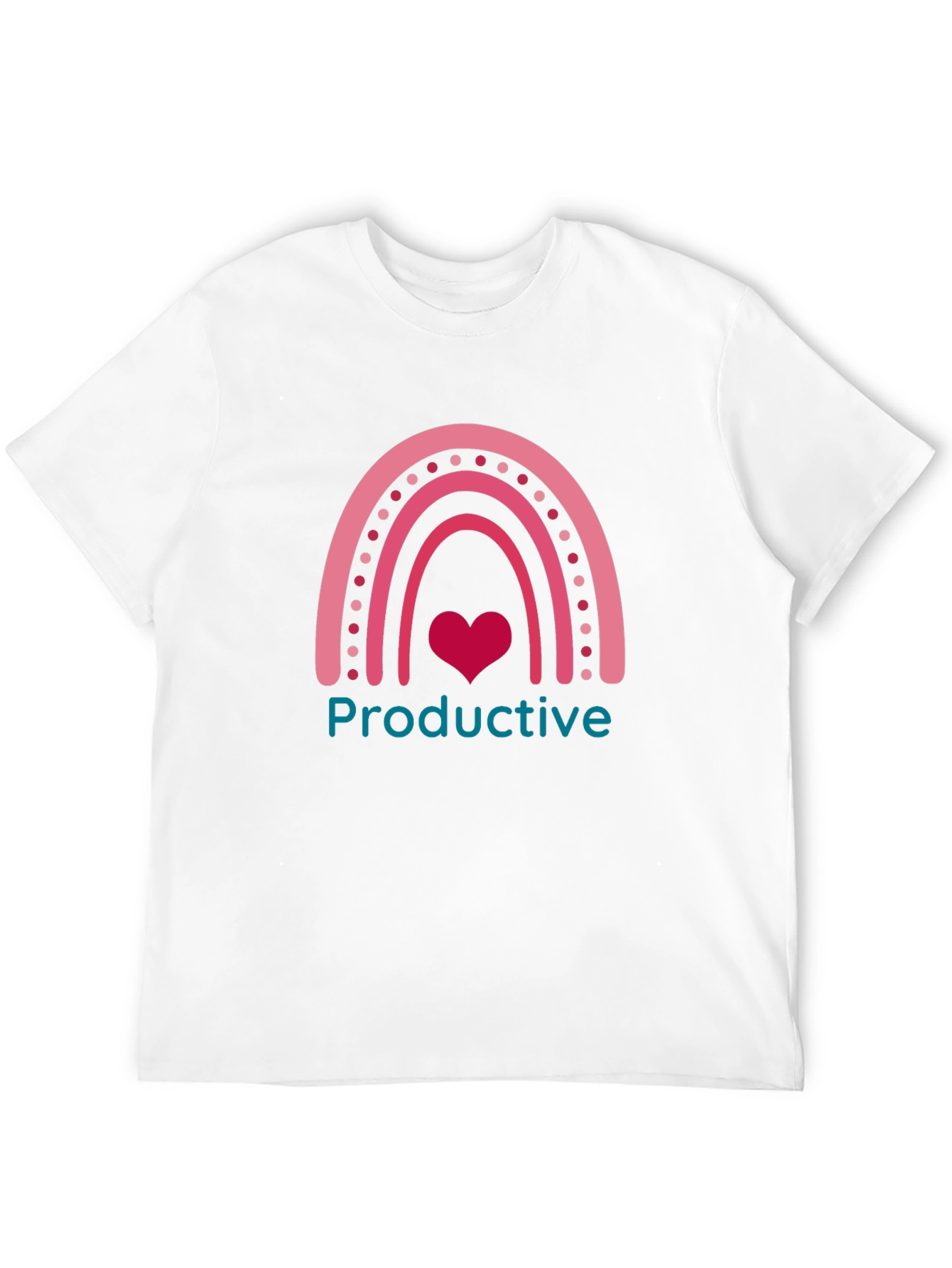 Productive Rainbow Heart Graphic T-Shirt