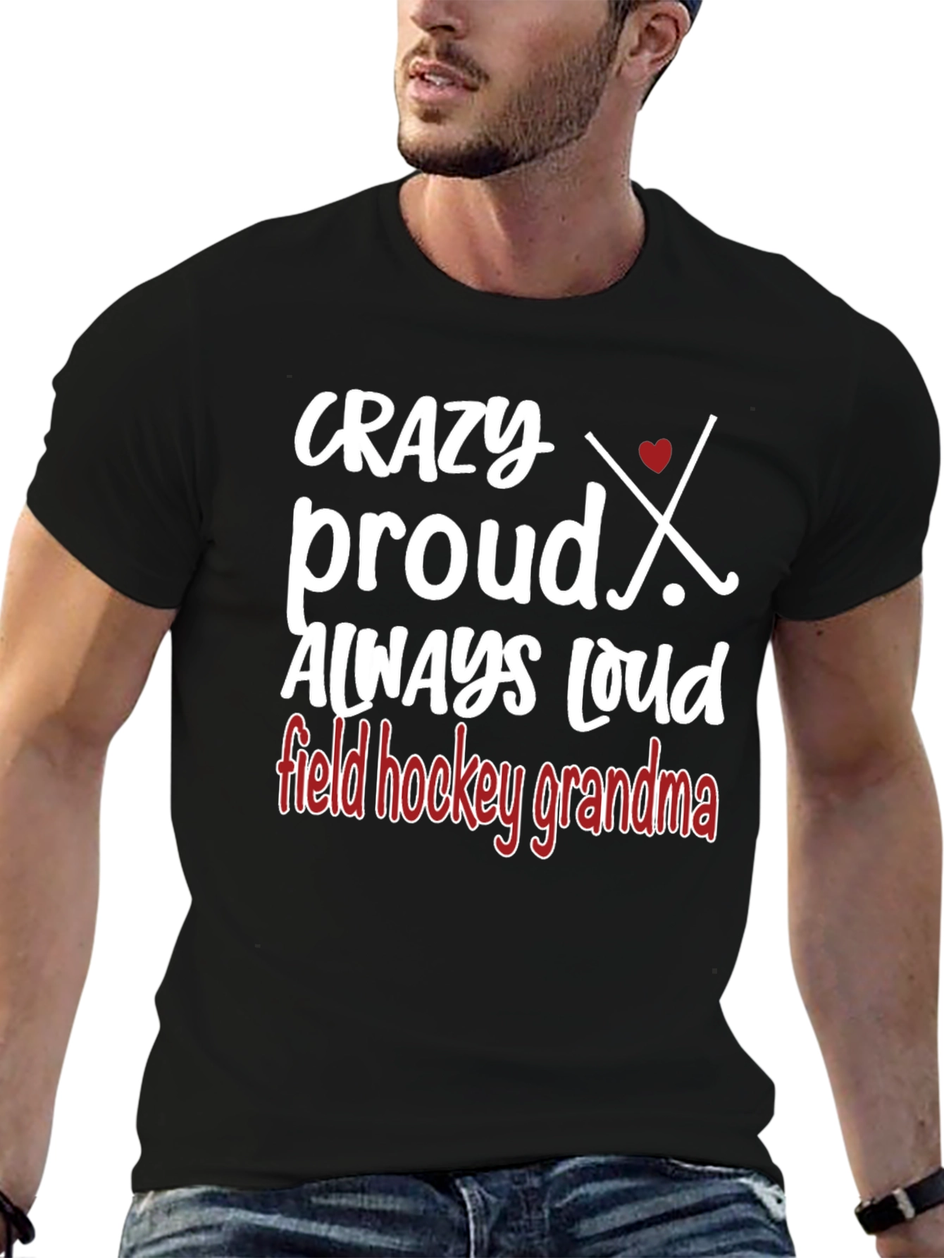 Crazy Proud Field Hockey Grandma Graphic Tee