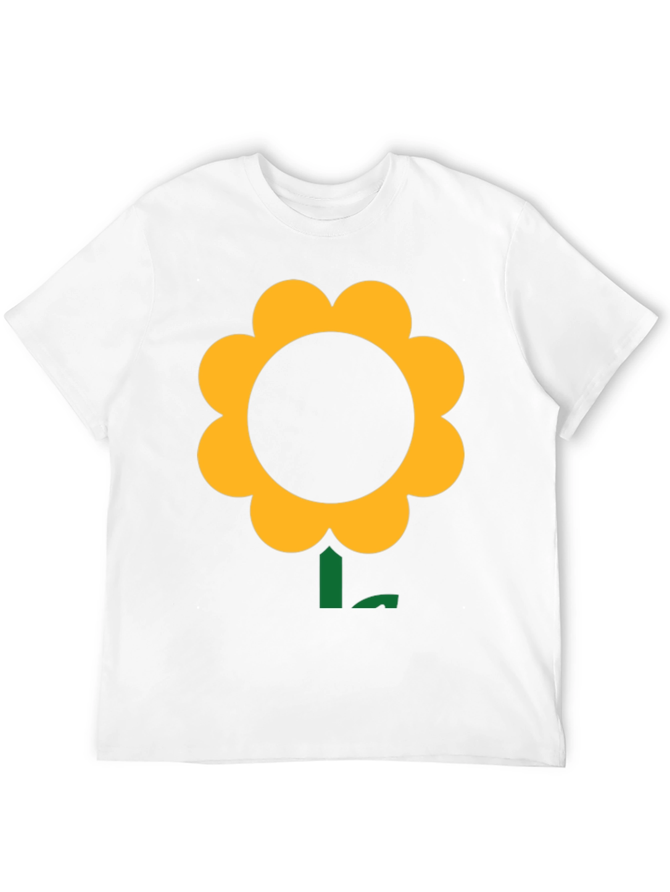 Black T-Shirt with Bold Flower Graphic