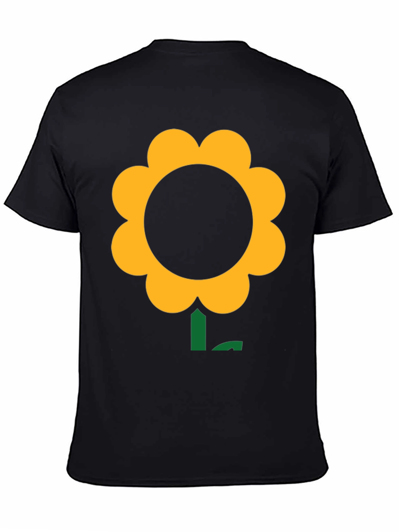 Black T-Shirt with Bold Flower Graphic