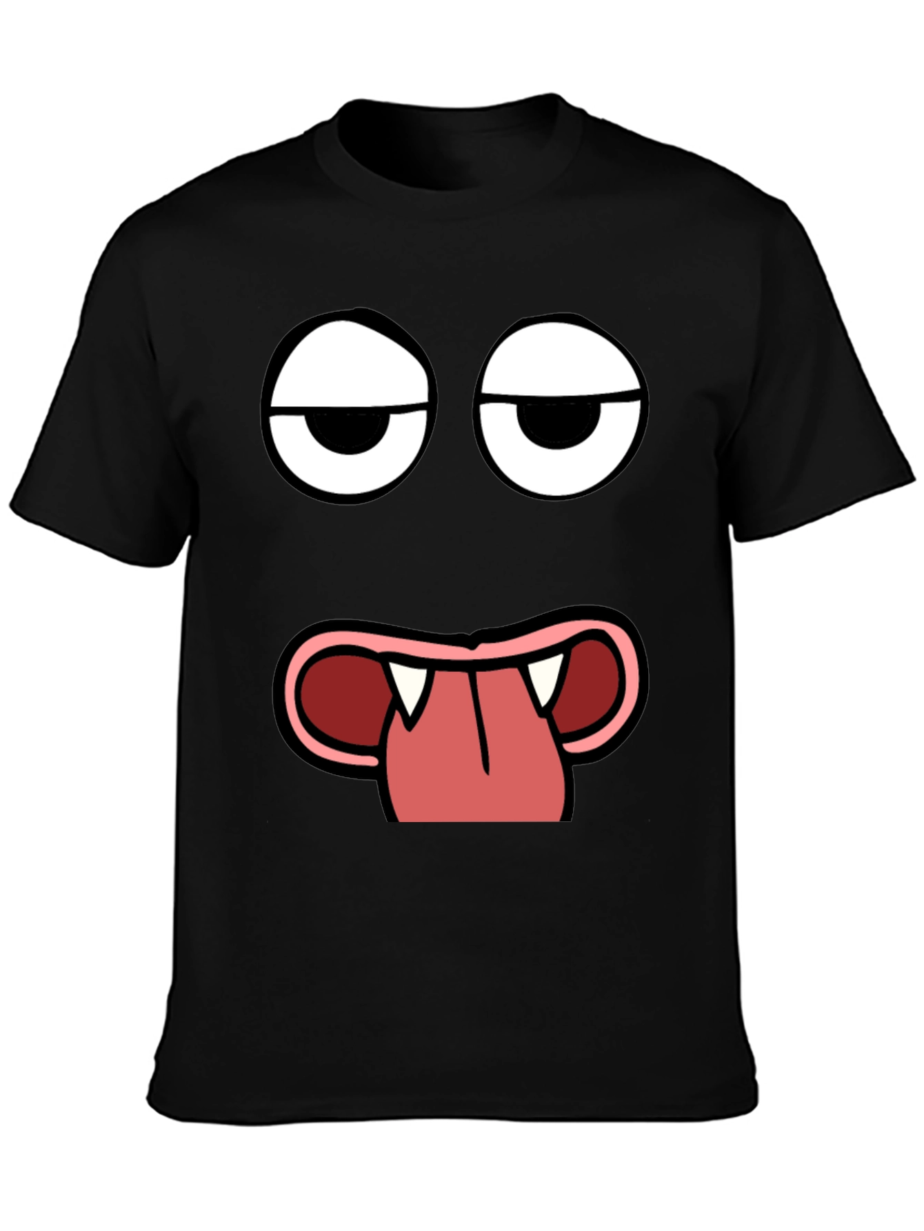 Funny Face Graphic Print Black T-Shirt