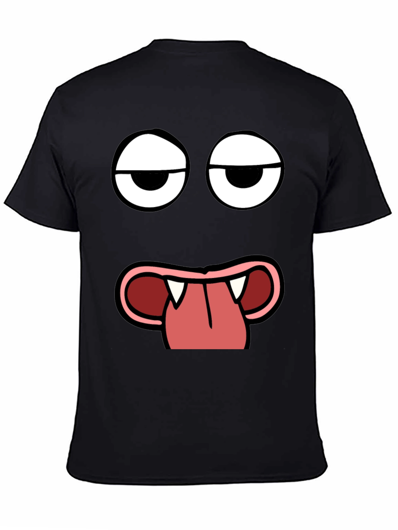 Funny Face Graphic Print Black T-Shirt