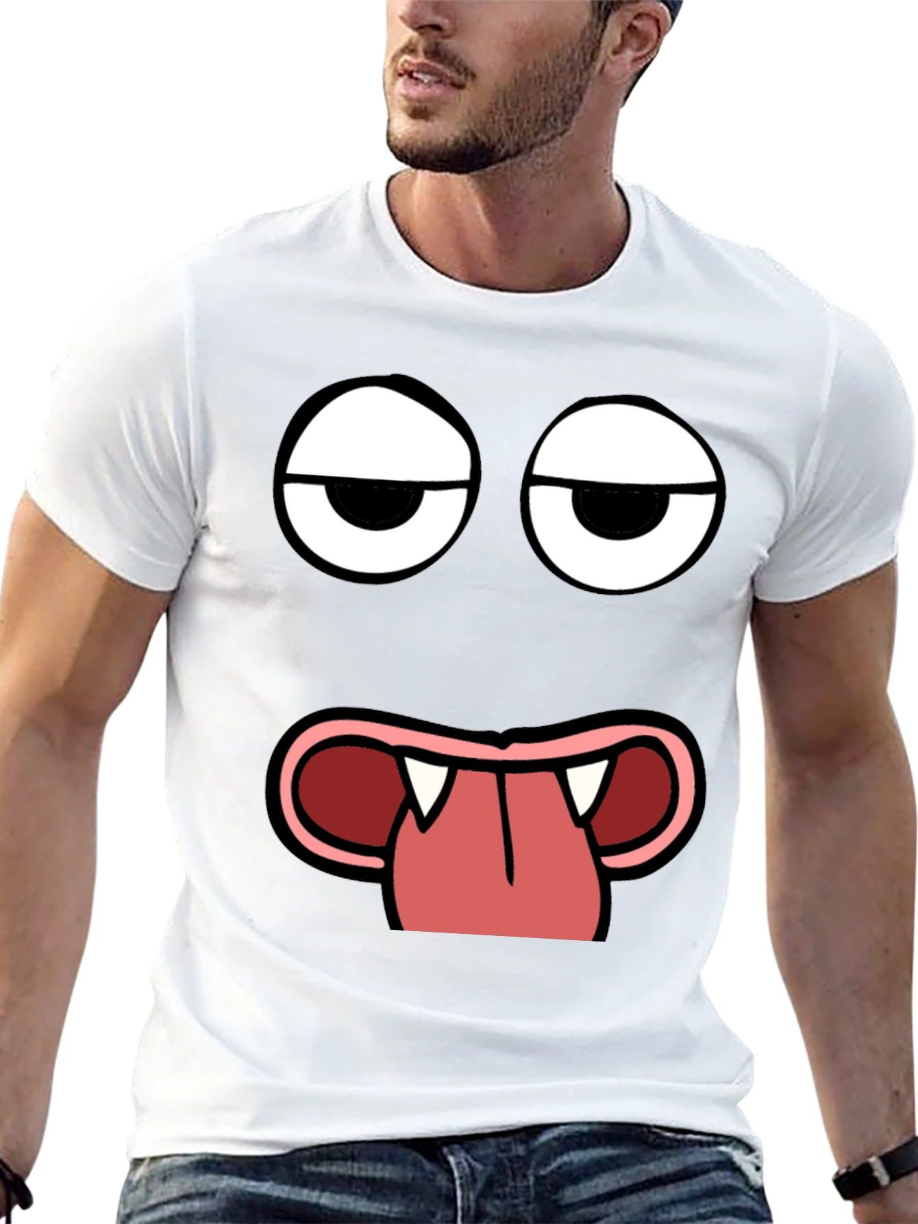 Funny Face Graphic Print Black T-Shirt