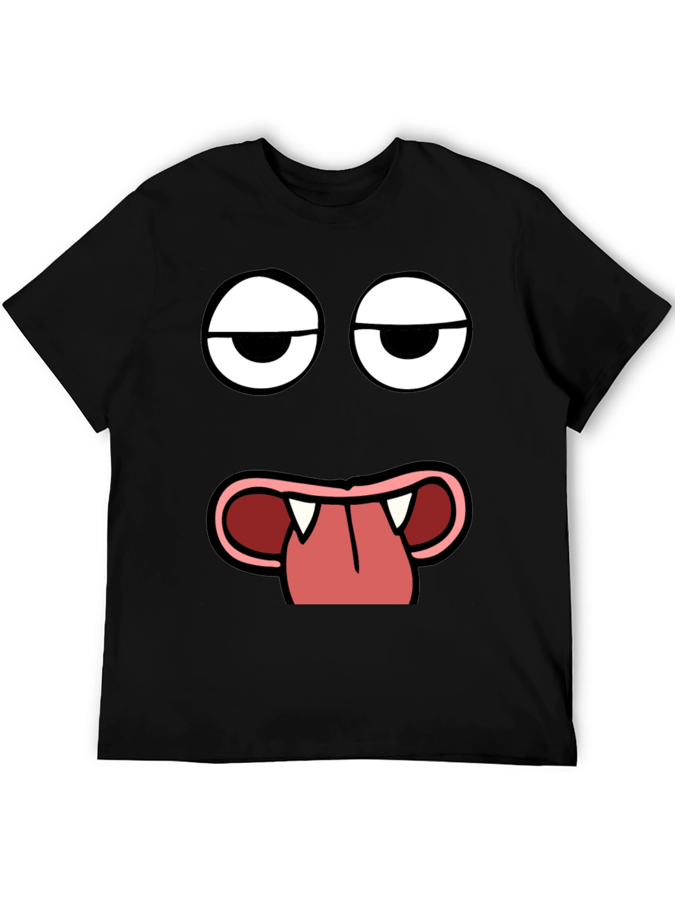 Funny Face Graphic Print Black T-Shirt