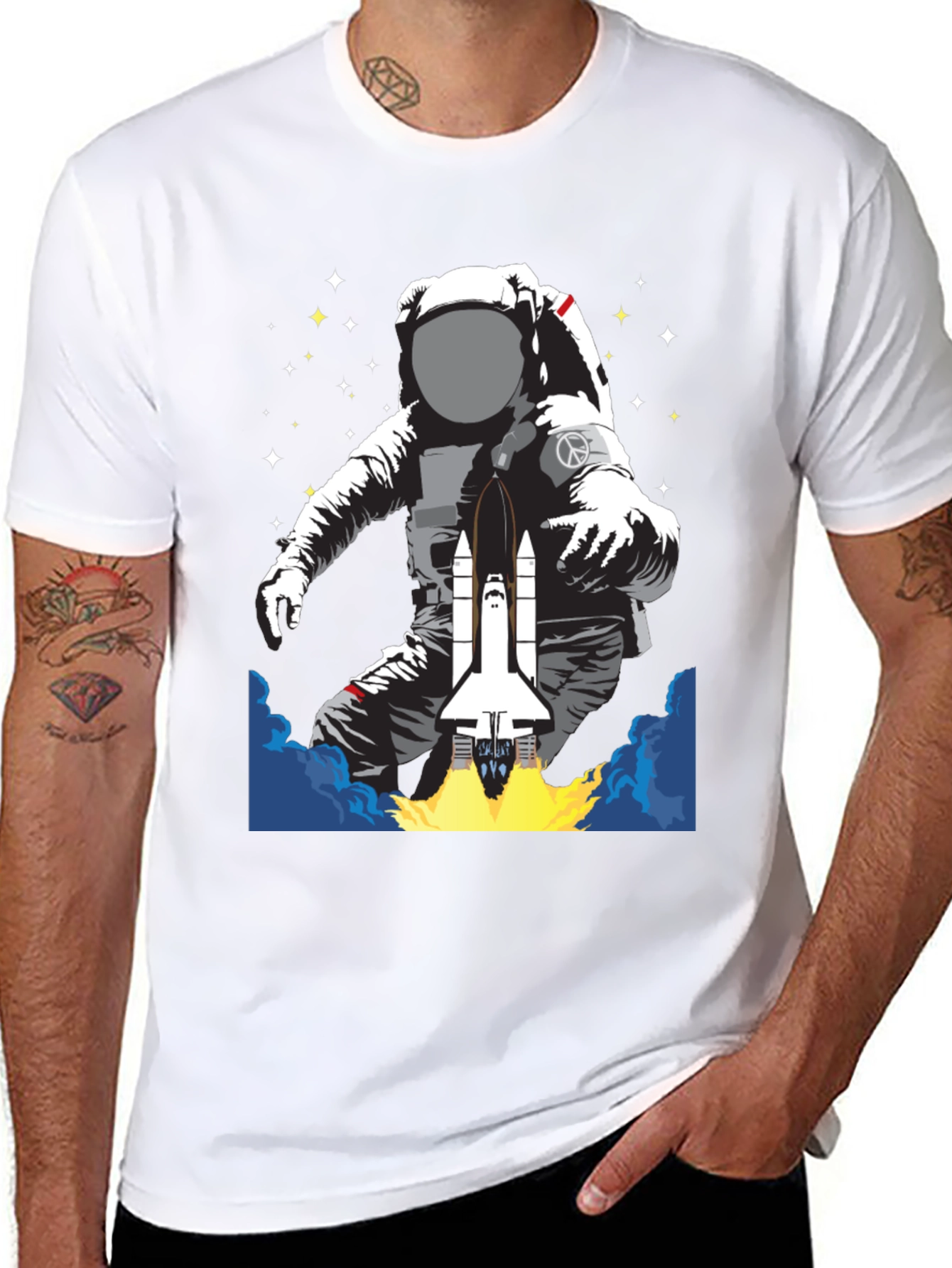 Astronaut Space Shuttle Graphic T-Shirt