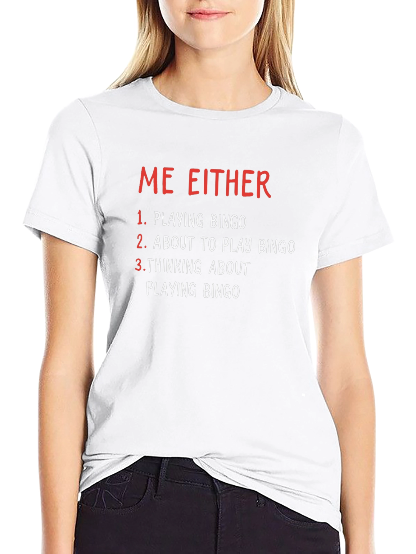 Funny Bingo T-Shirt - Me Either Playing Bingo