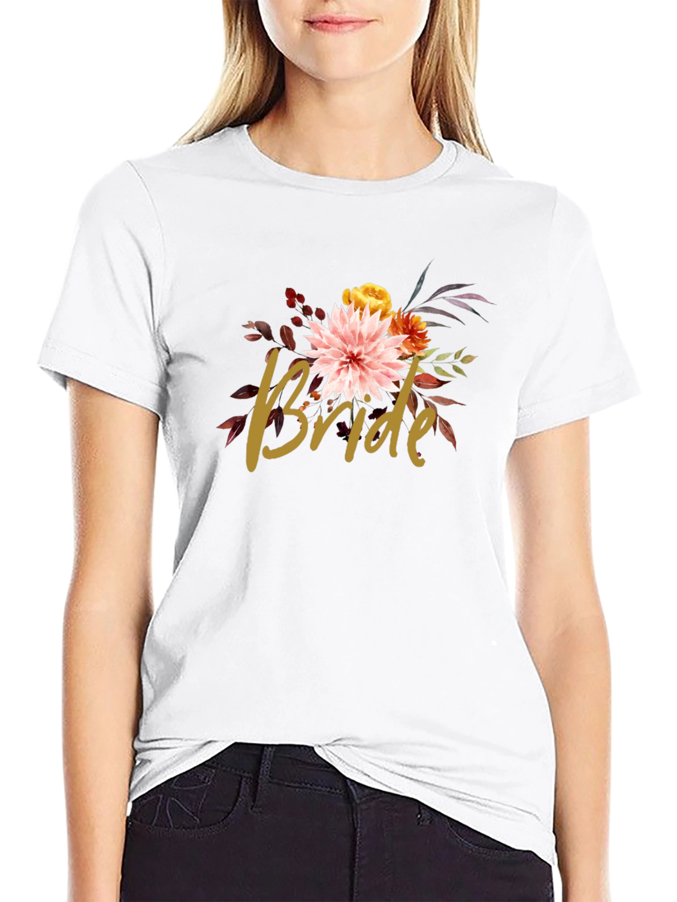 Floral Bride T-Shirt - Bridal Party Tee