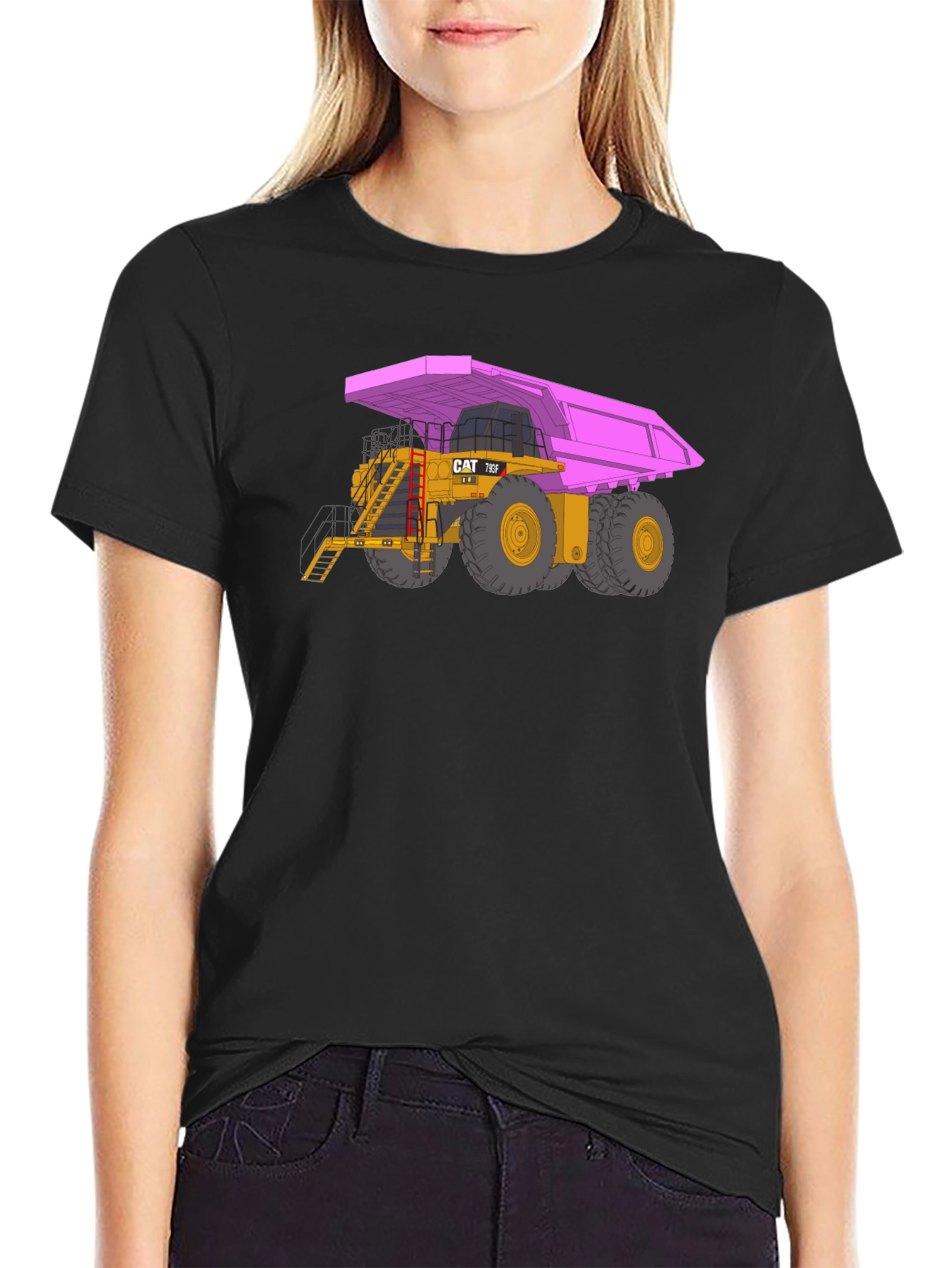 Pink Dump Truck Graphic T-Shirt