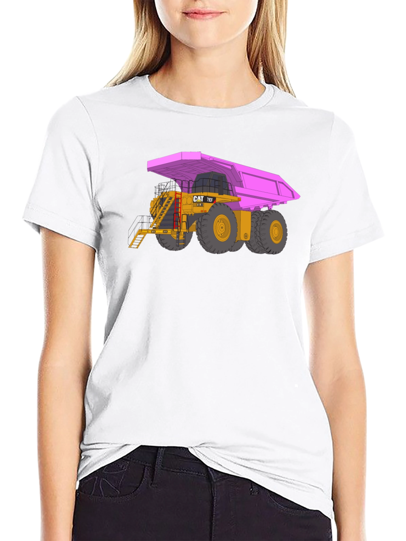 Pink Dump Truck Graphic T-Shirt