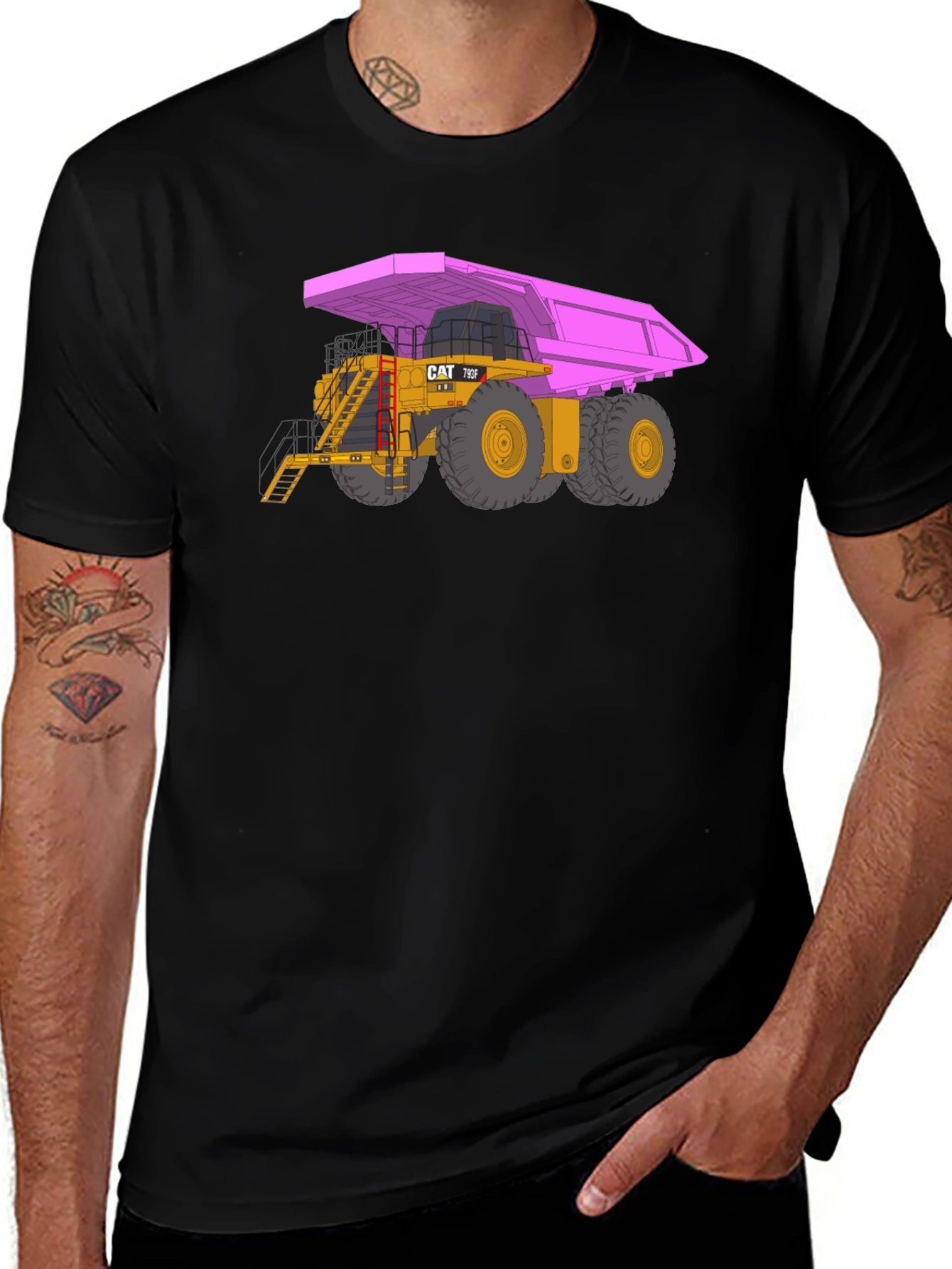 Pink Dump Truck Graphic T-Shirt
