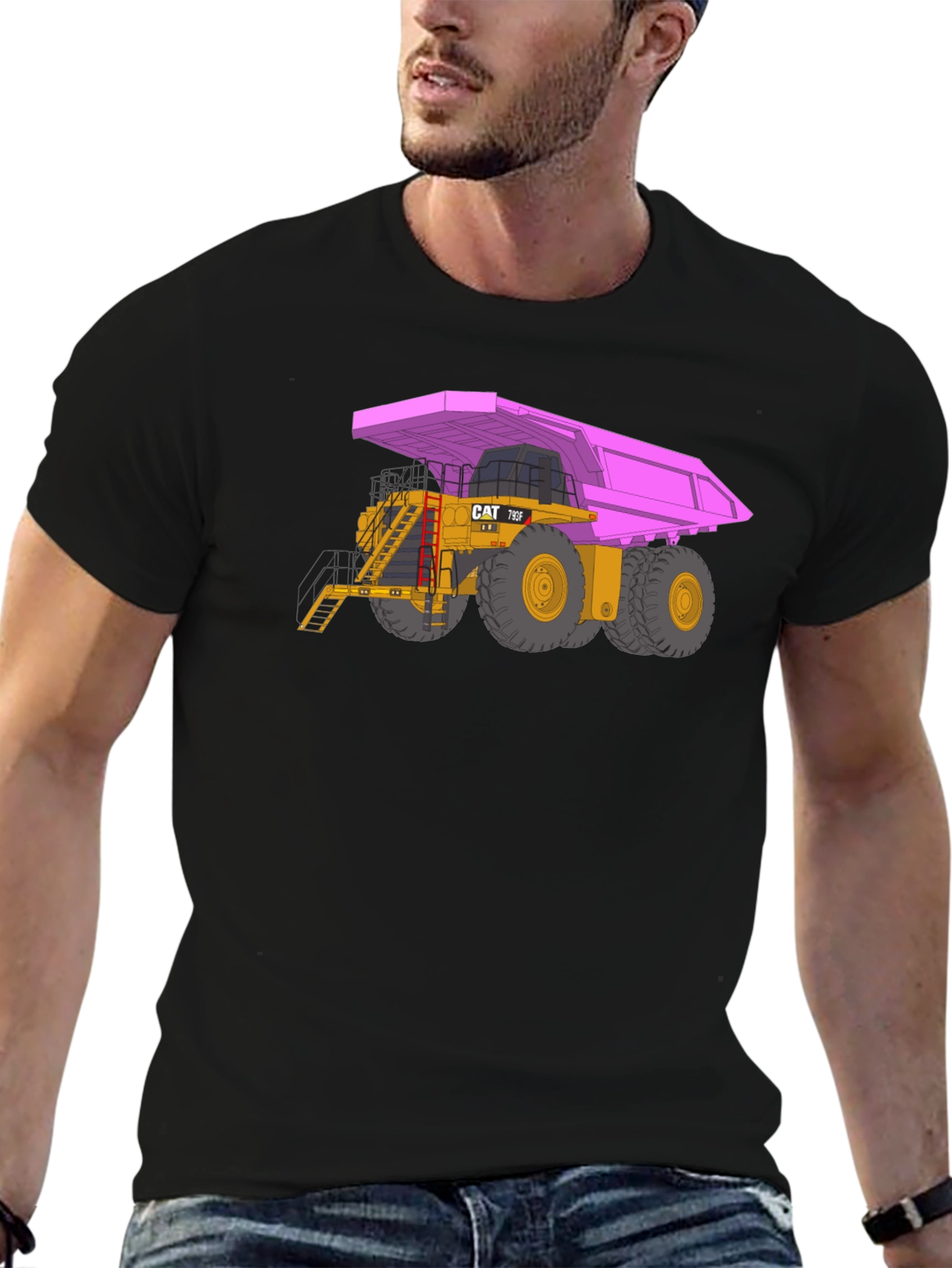 Pink Dump Truck Graphic T-Shirt
