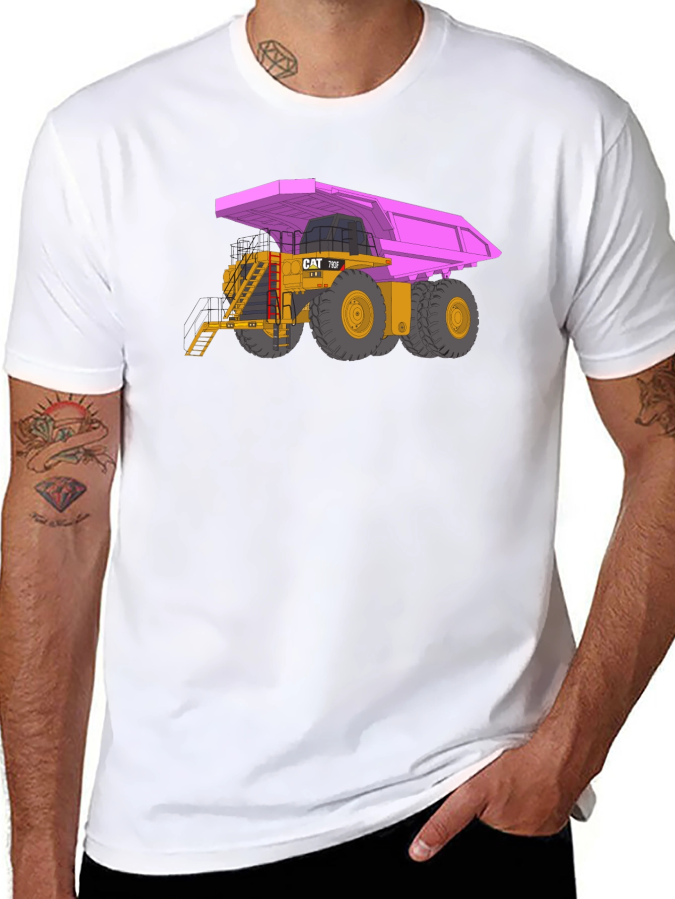 Pink Dump Truck Graphic T-Shirt